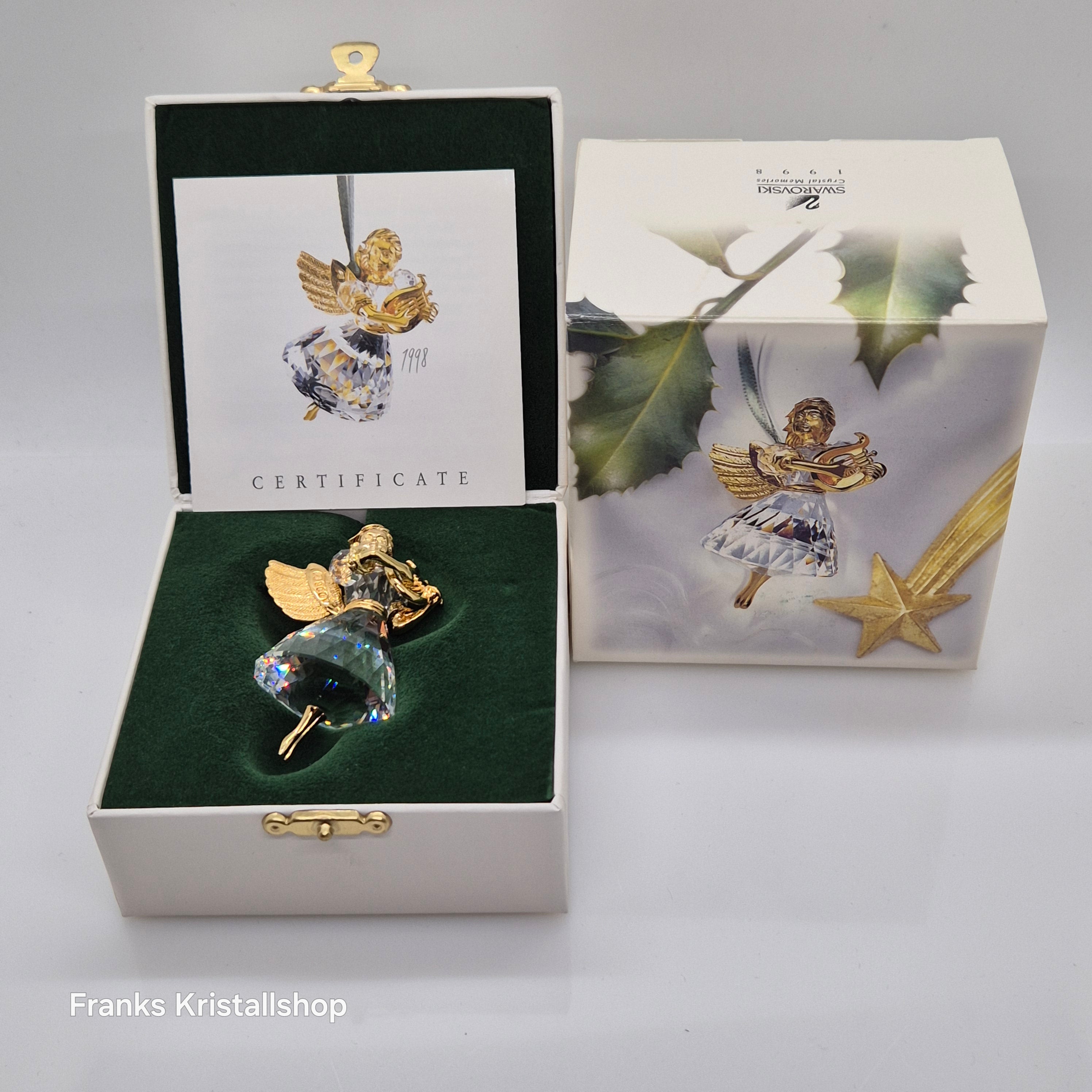 スワロフスキー　天使　エンジェル　オーナメント 1998　クリスマスメモリーズ SWAROVSKI Christmas Angel 1998 with Harp Christmas Memories 219873