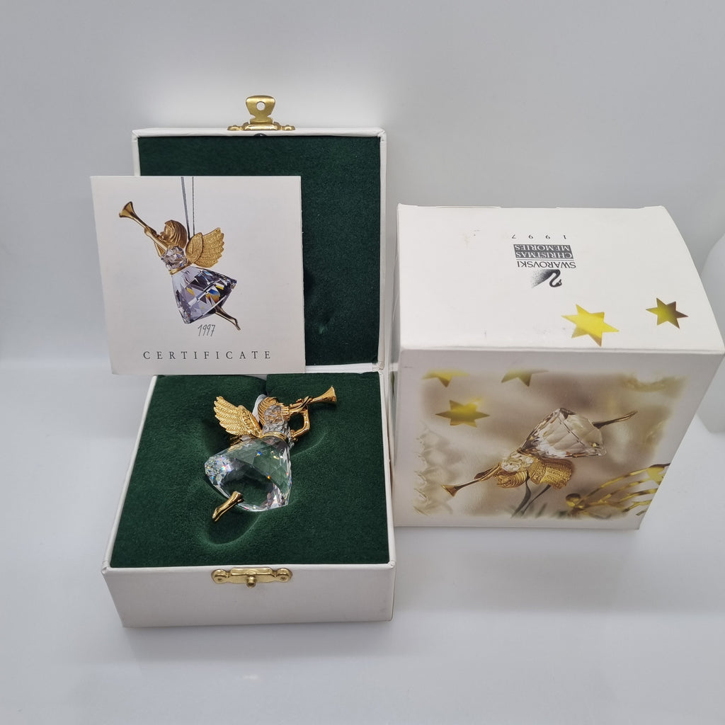 SWAROVSKI Weihnachtsengel 1997 mit Trompete Christmas Memories 211085