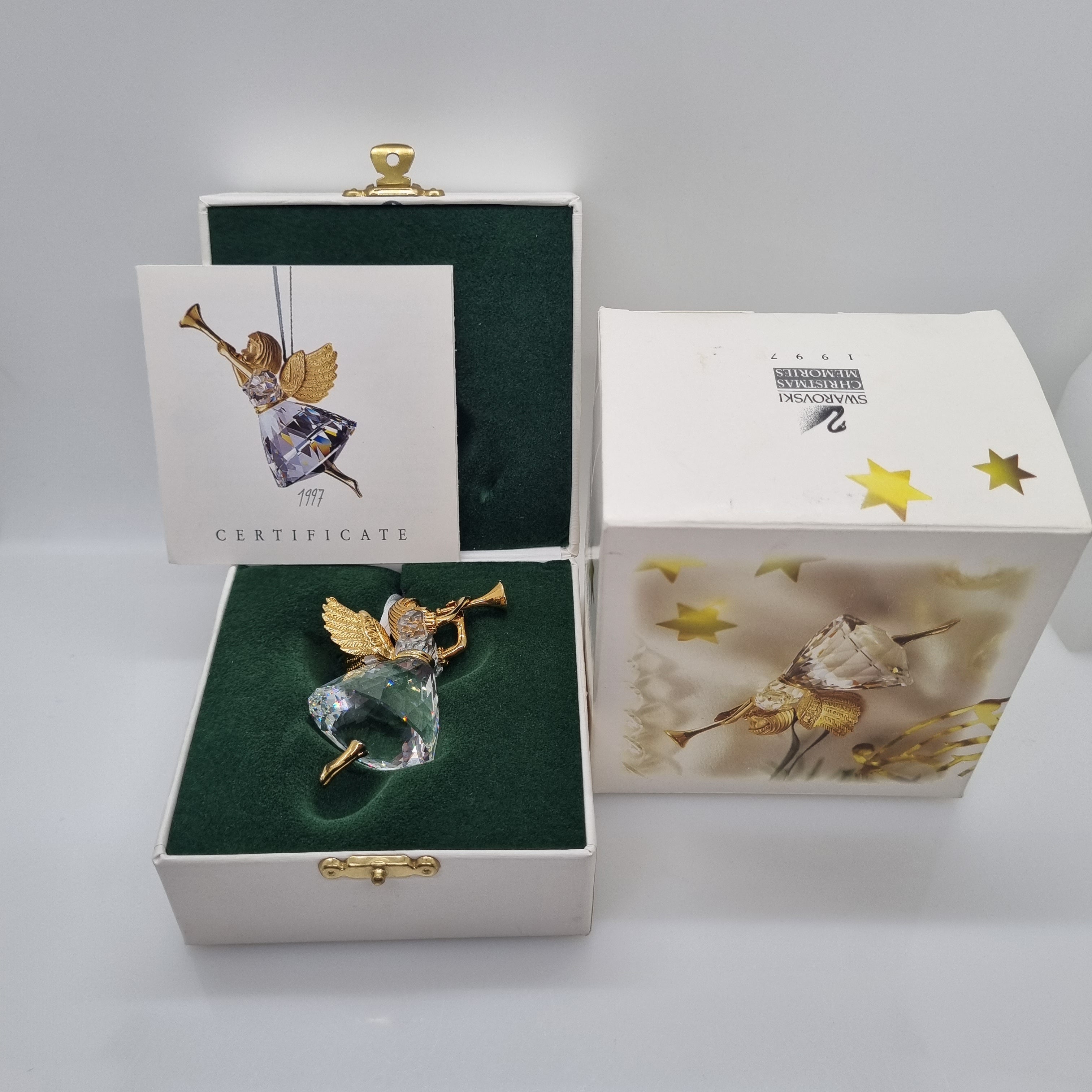 SWAROVSKI Weihnachtsengel 1997 mit Trompete Christmas Memories 211085