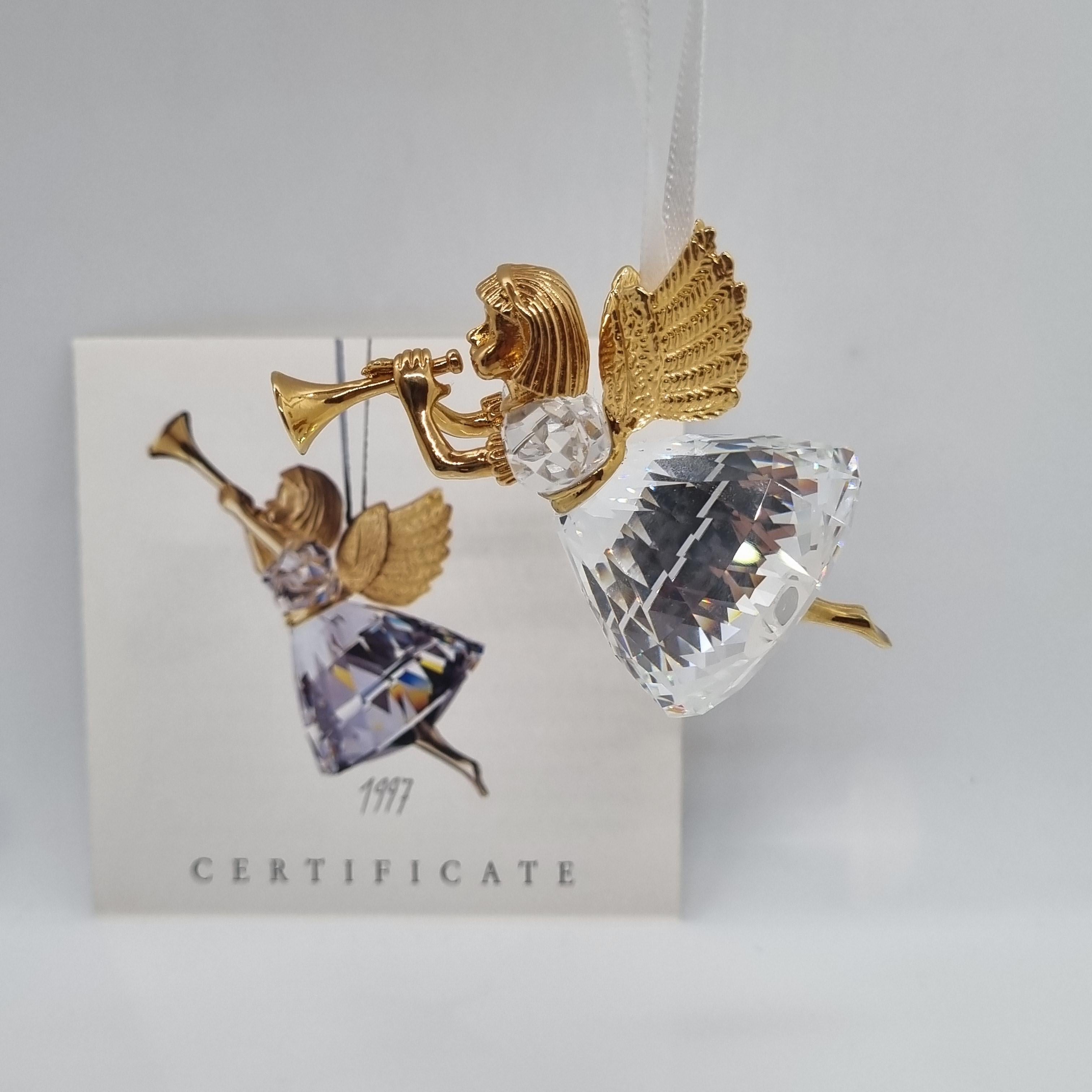 SWAROVSKI Weihnachtsengel 1997 mit Trompete Christmas Memories 211085