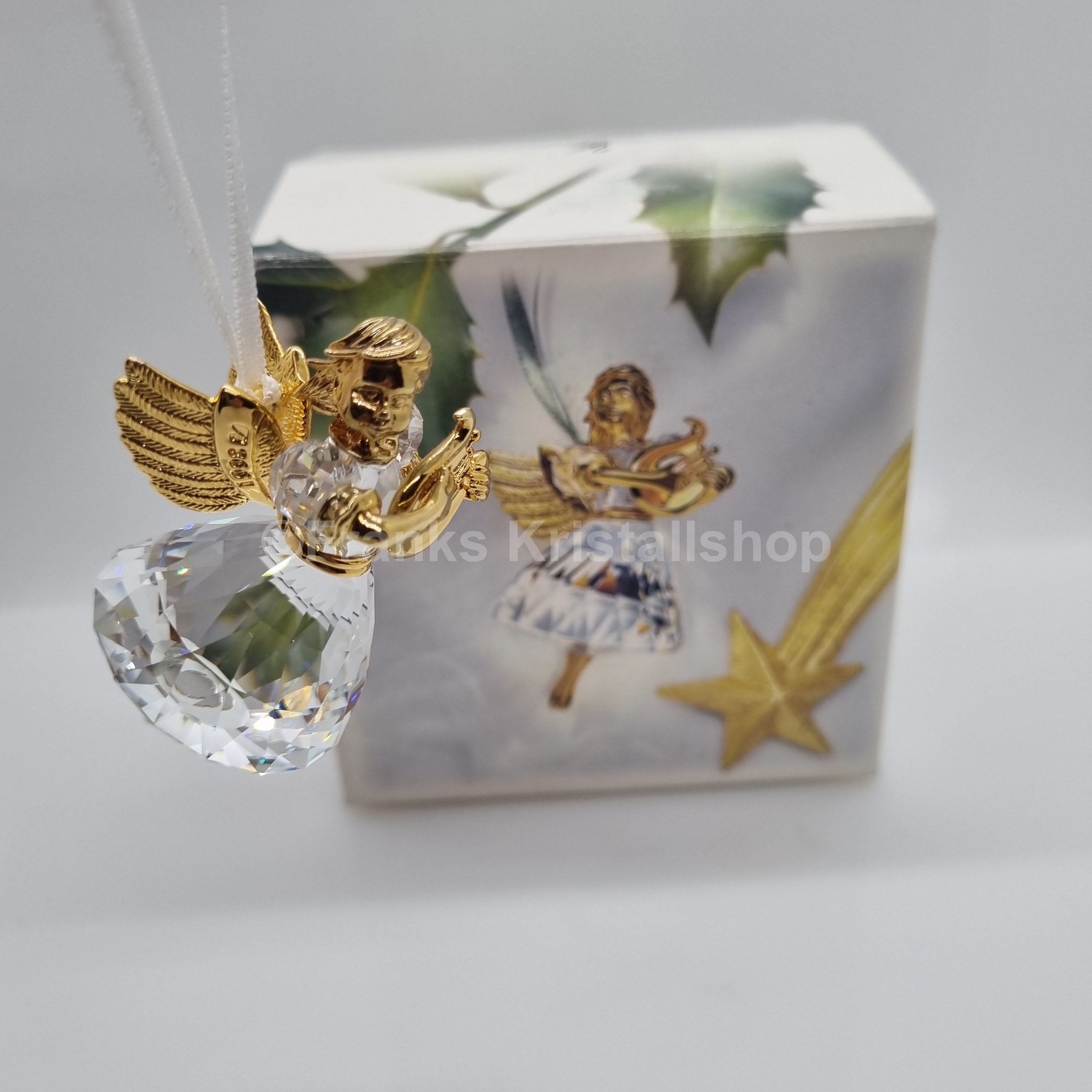 SWAROVSKI Christmas Angel 1998 with Harp Christmas Memories 219873