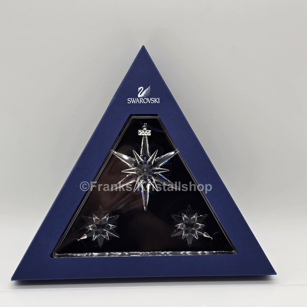 SWAROVSKI Weihnachtsstern 2005 klar 3er Set 842602