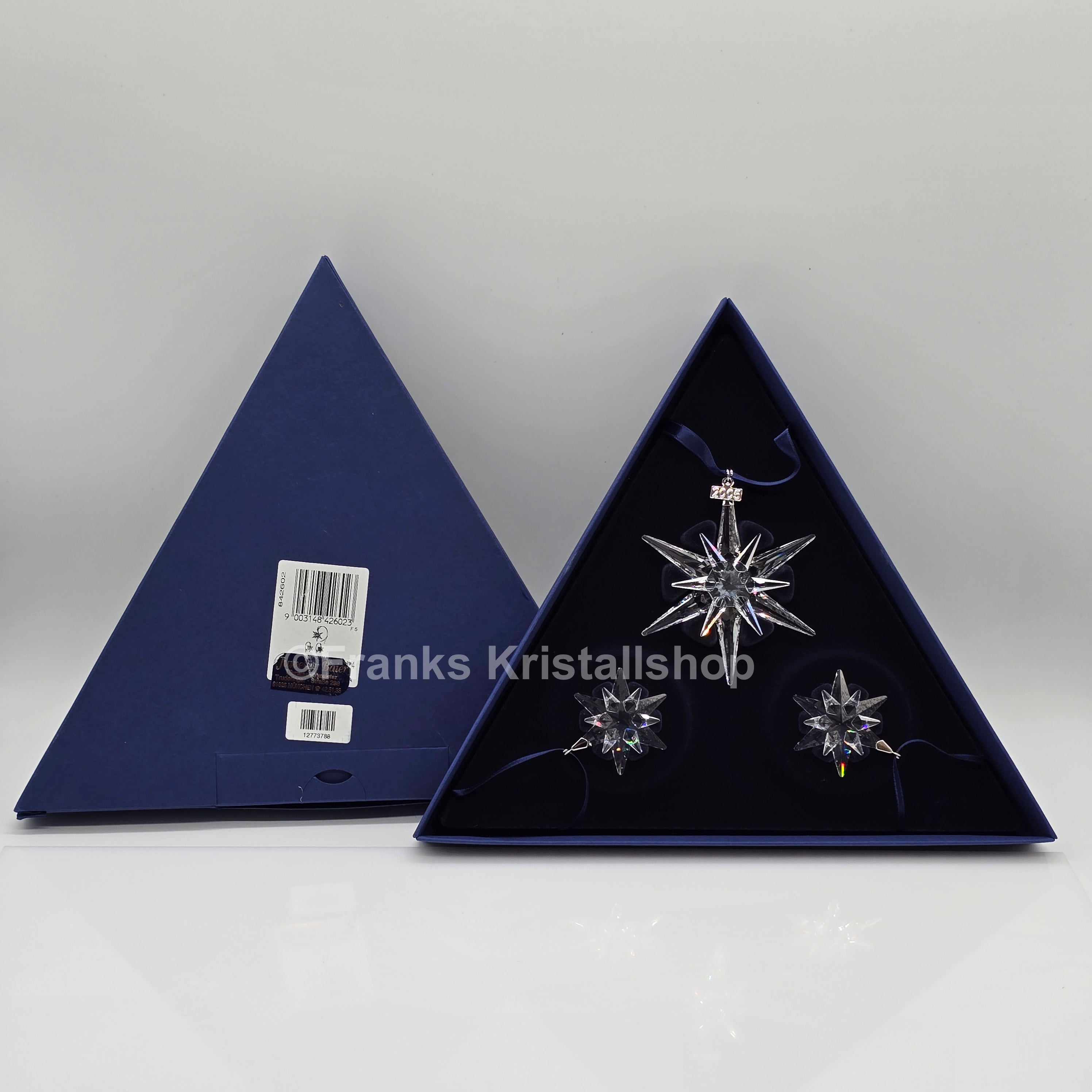 SWAROVSKI Weihnachtsstern 2005 klar 3er Set 842602