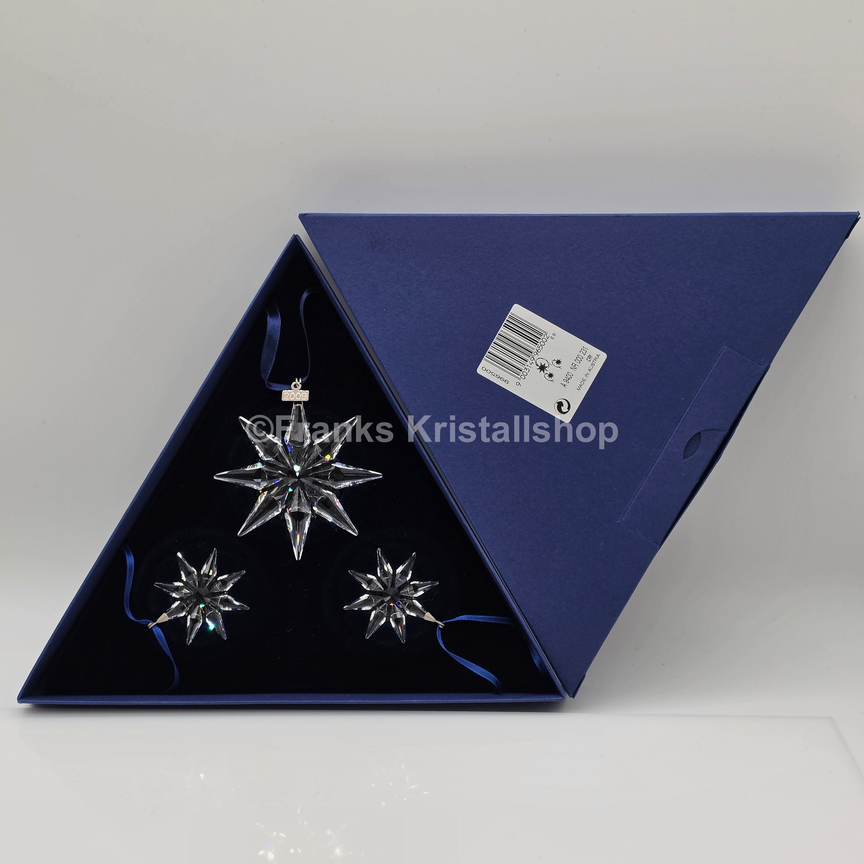 SWAROVSKI Weihnachtsstern 2009 klar 3er Set 996500