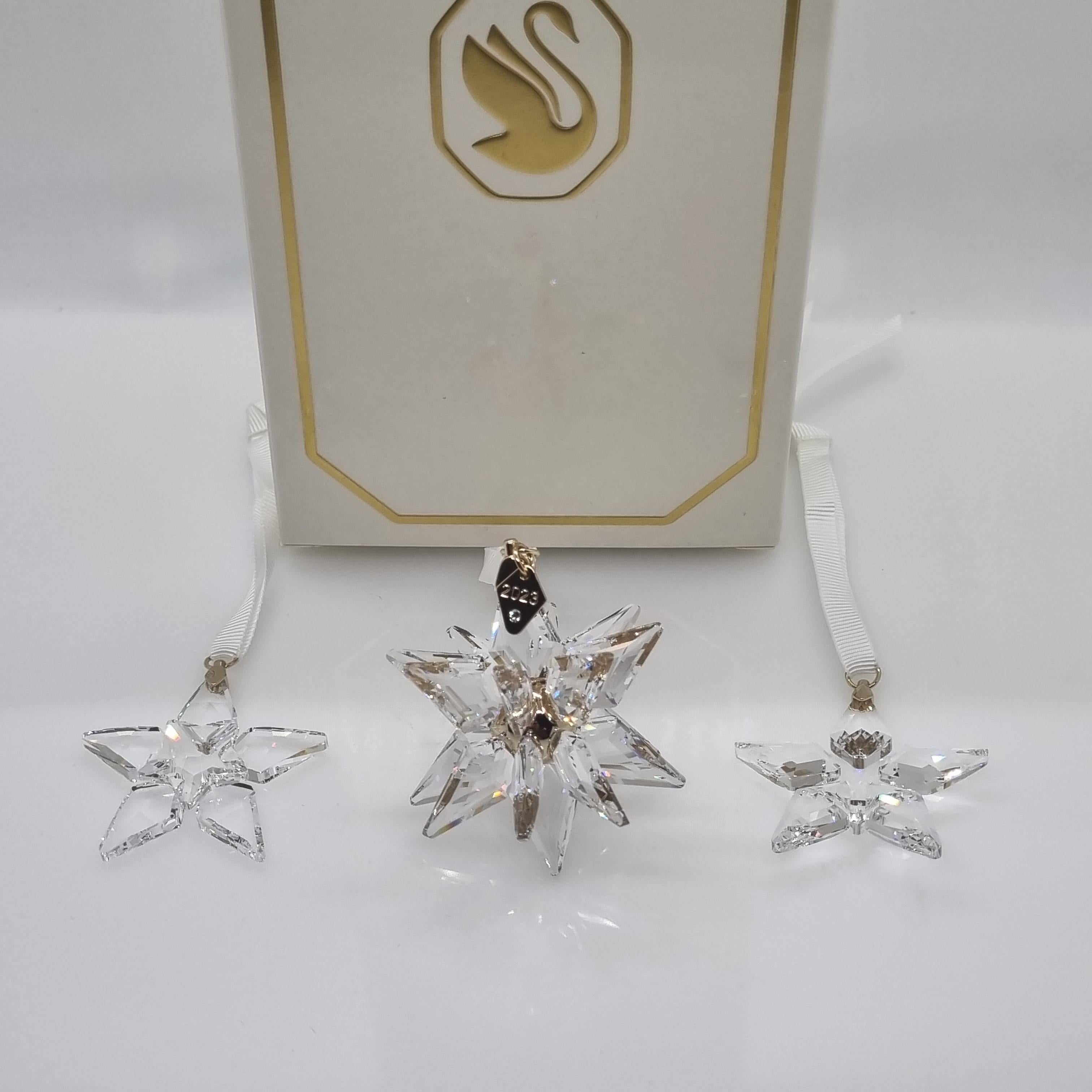 SWAROVSKI Weihnachtsstern 2023 3D 3er Set Klar 5655102