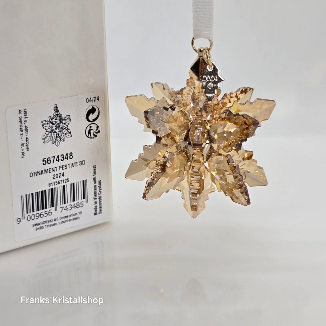 SWAROVSKI Weihnachtsstern 2024 3D Gold Festive 5674348