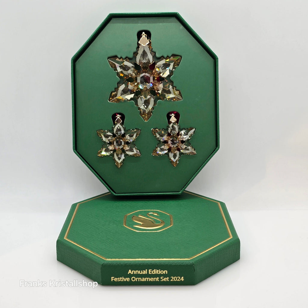 SWAROVSKI Weihnachtsstern 2024 Gold 3er Set 5674401