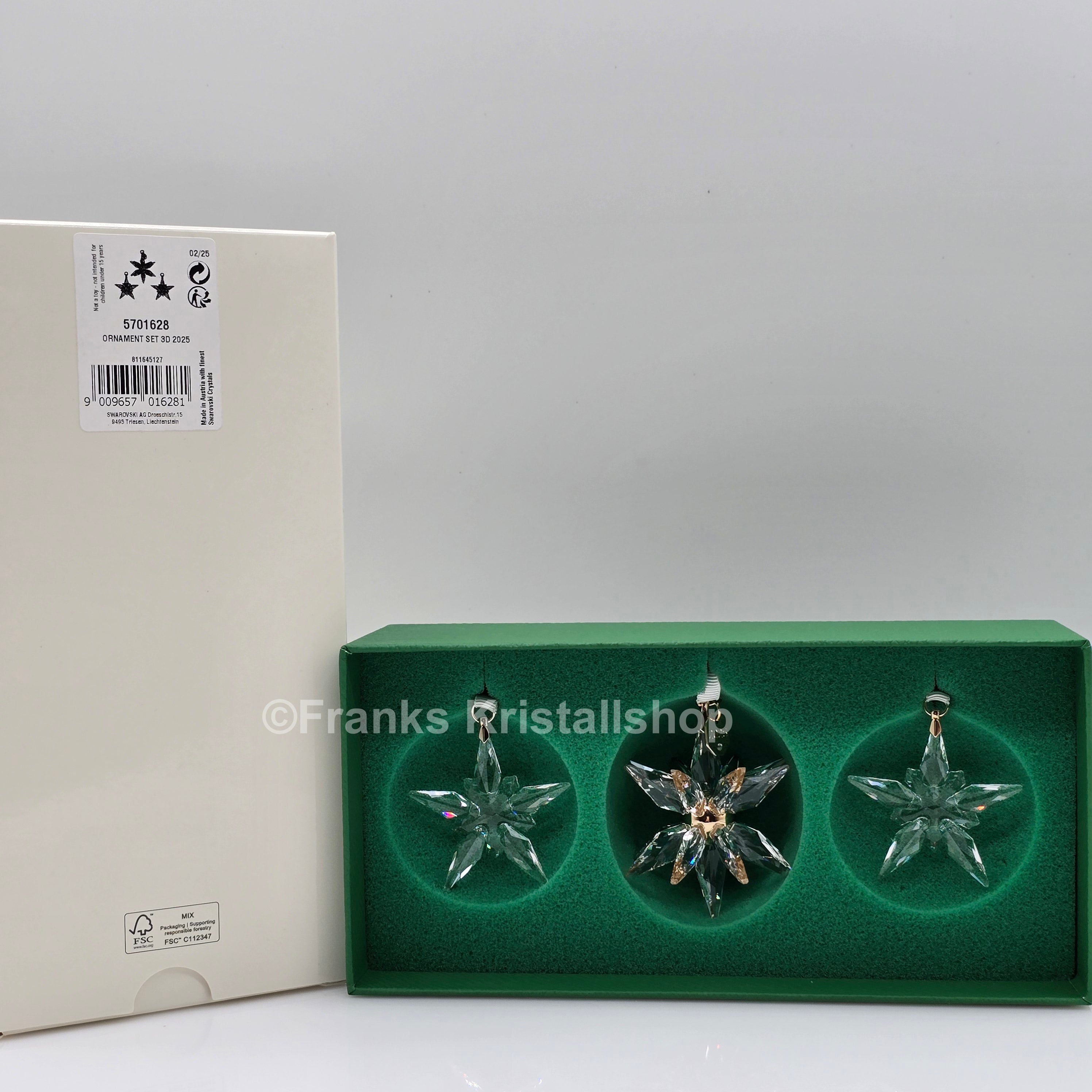 SWAROVSKI Weihnachtsstern 2025 3D 3er Set Klar 5701628