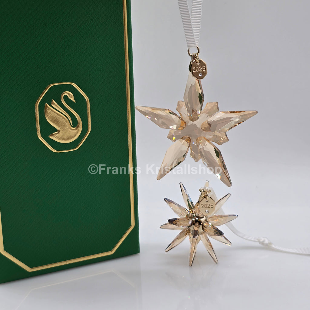 Swarovski Weihnachtsstern 2025 Gold 2er Set 3D Festive Ornament 5701824