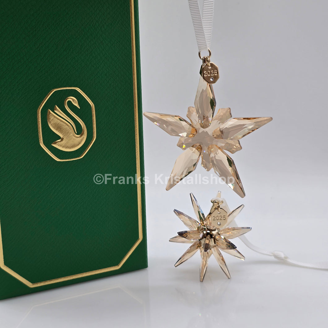 Swarovski Weihnachtsstern 2025 Gold 2er Set 3D Festive Ornament 5701824