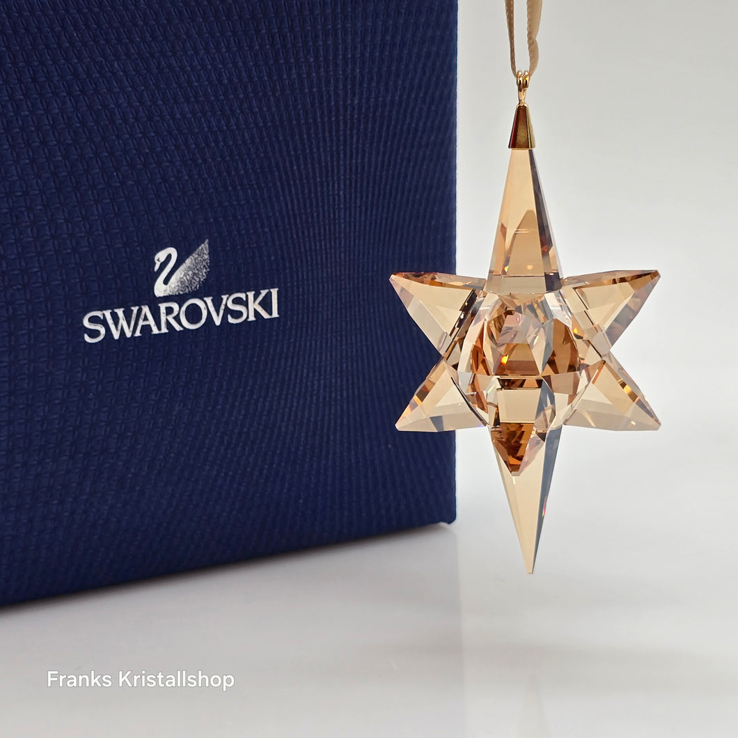 SWAROVSKI Weihnachtsstern 3D Ornament Groß, Gold 5301220 oU