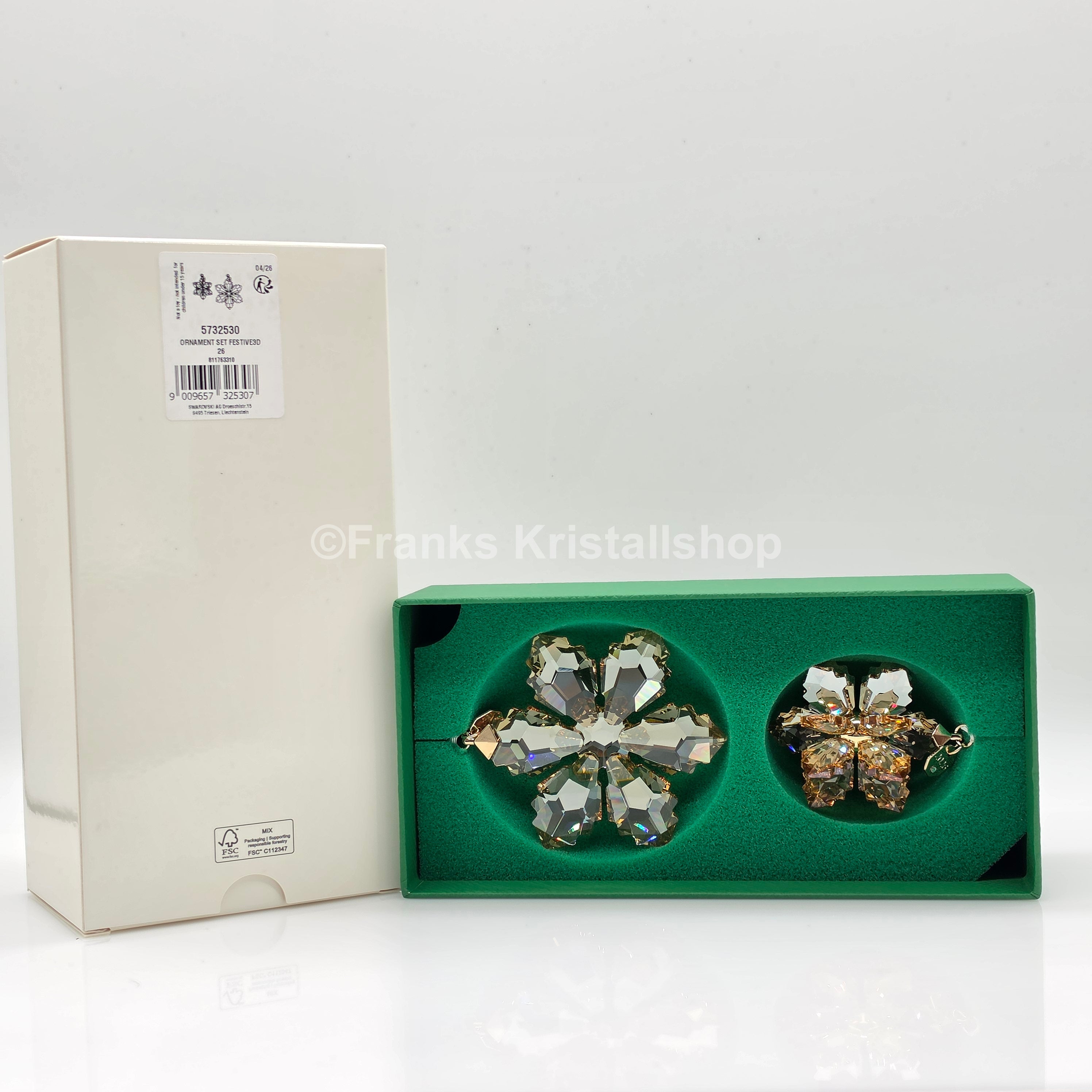 Swarovski Weihnachtsstern Set 2026 Gold Festive 3D Ornament 5732530