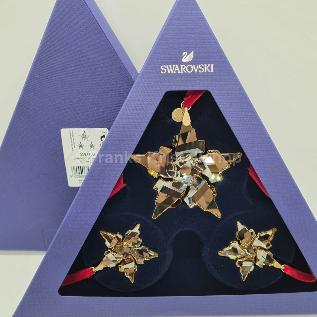 SWAROVSKI Weihnachtsstern 2021 Gold 3er Set 5597133
