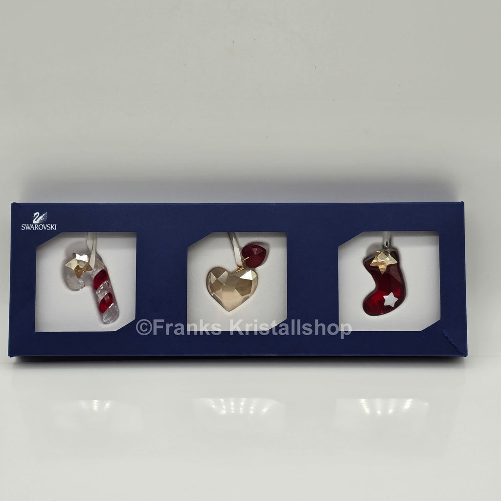 SWAROVSKI Weihnachtsstrumpf, Herz, Zuckerstangen Ornament Set 1054670