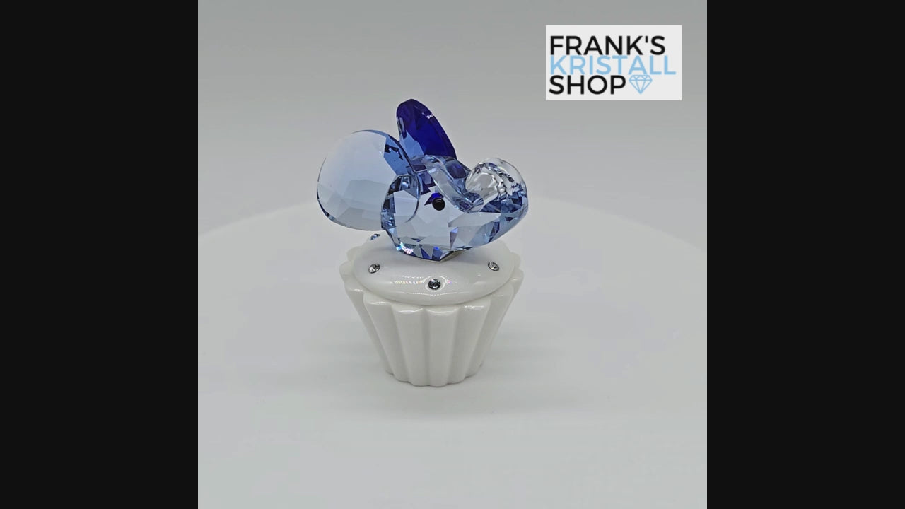 SWAROVSKI Memories Cupcake Dose Zahndose Mit Elefant Blau 1194041 oU