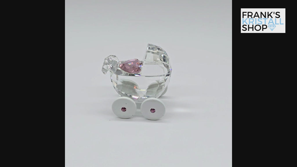 SWAROVSKI Memories Kinderwagen Ein Mädchen Herz Rosa Pink 5003407