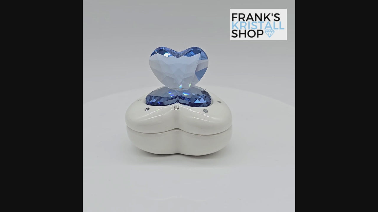 SWAROVSKI Memories Herz Dose Schmuckdose Herz Blau 5115541 oU