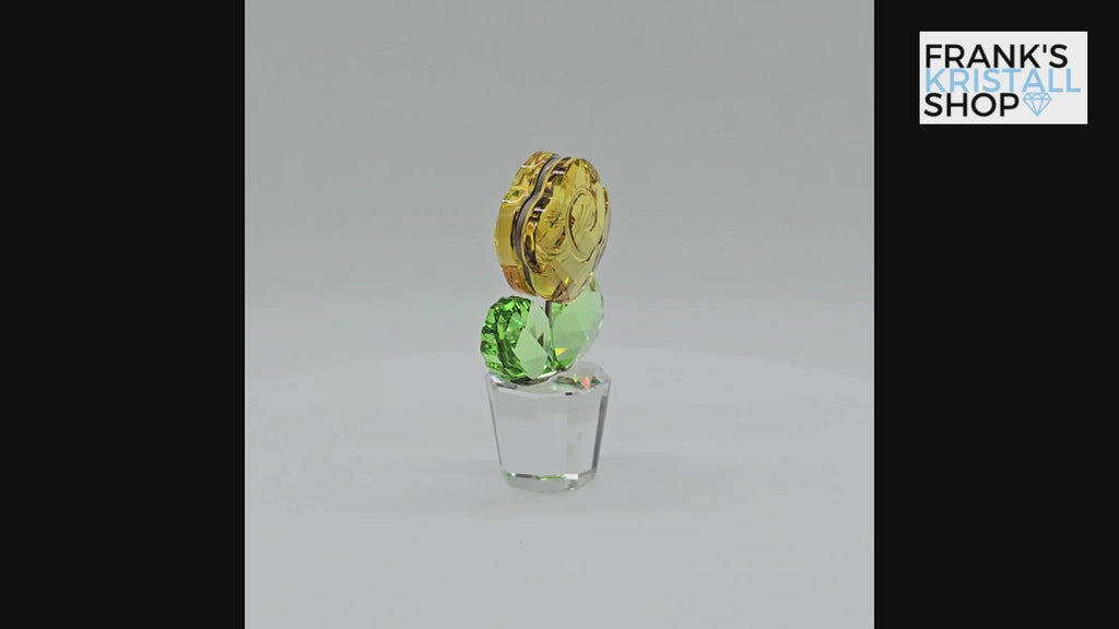 SWAROVSKI Blumenträume Rose Gelb im Blumentopf 855895 oU