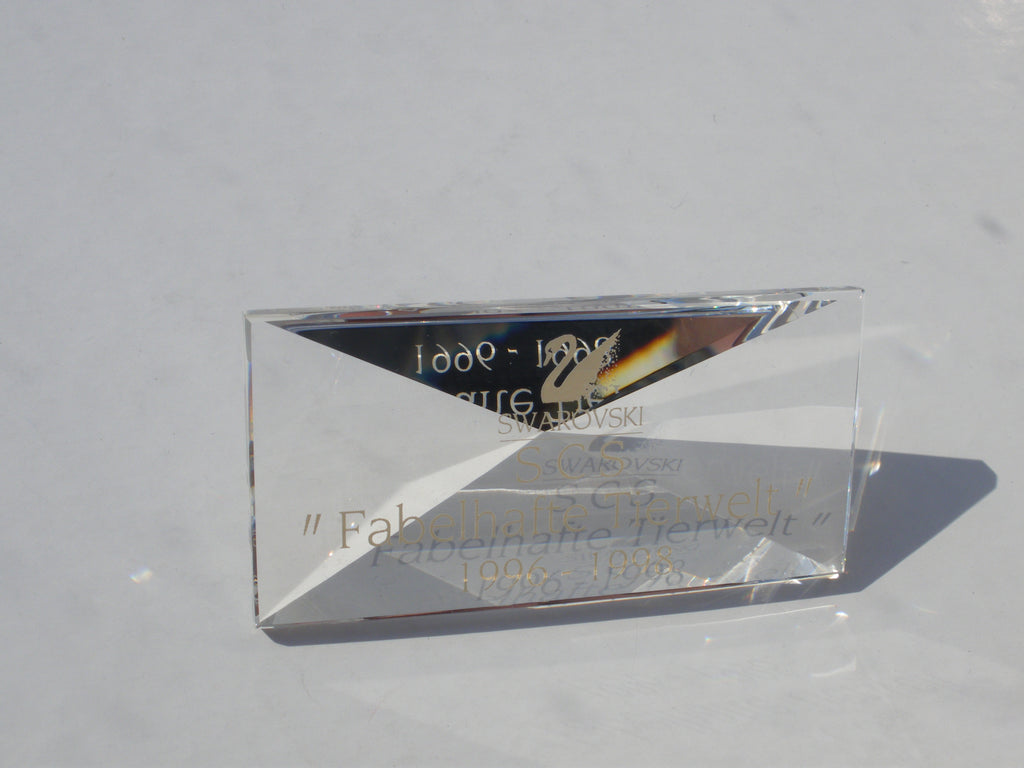 SWAROVSKI SCS Schild "Fabelhafte Tierwelt" zu Einhorn, Drache und 1996 - 1998