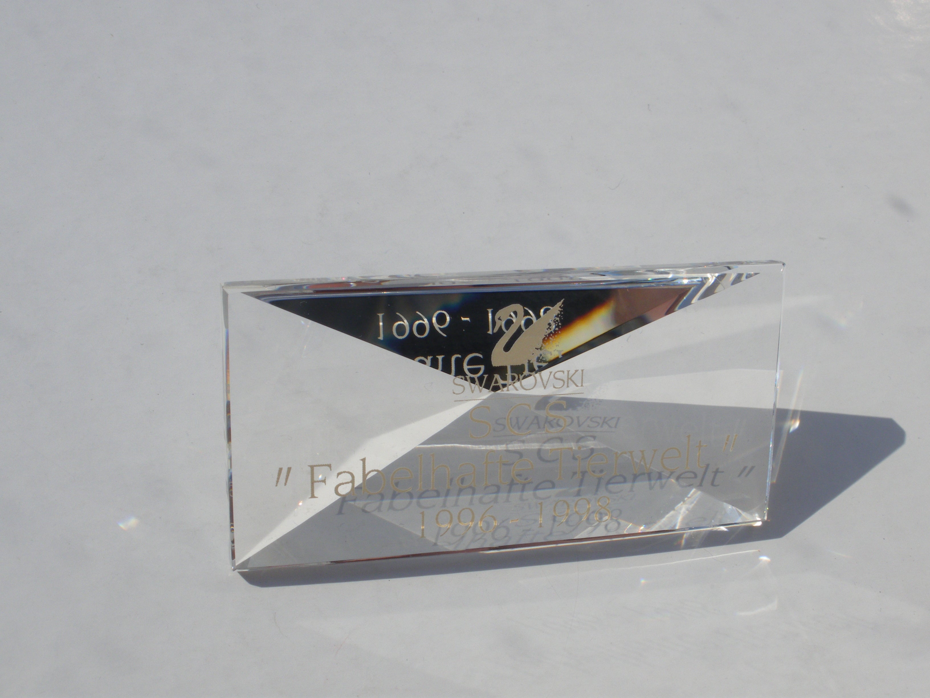SWAROVSKI SCS Schild "Fabelhafte Tierwelt" zu Einhorn, Drache und 1996 - 1998