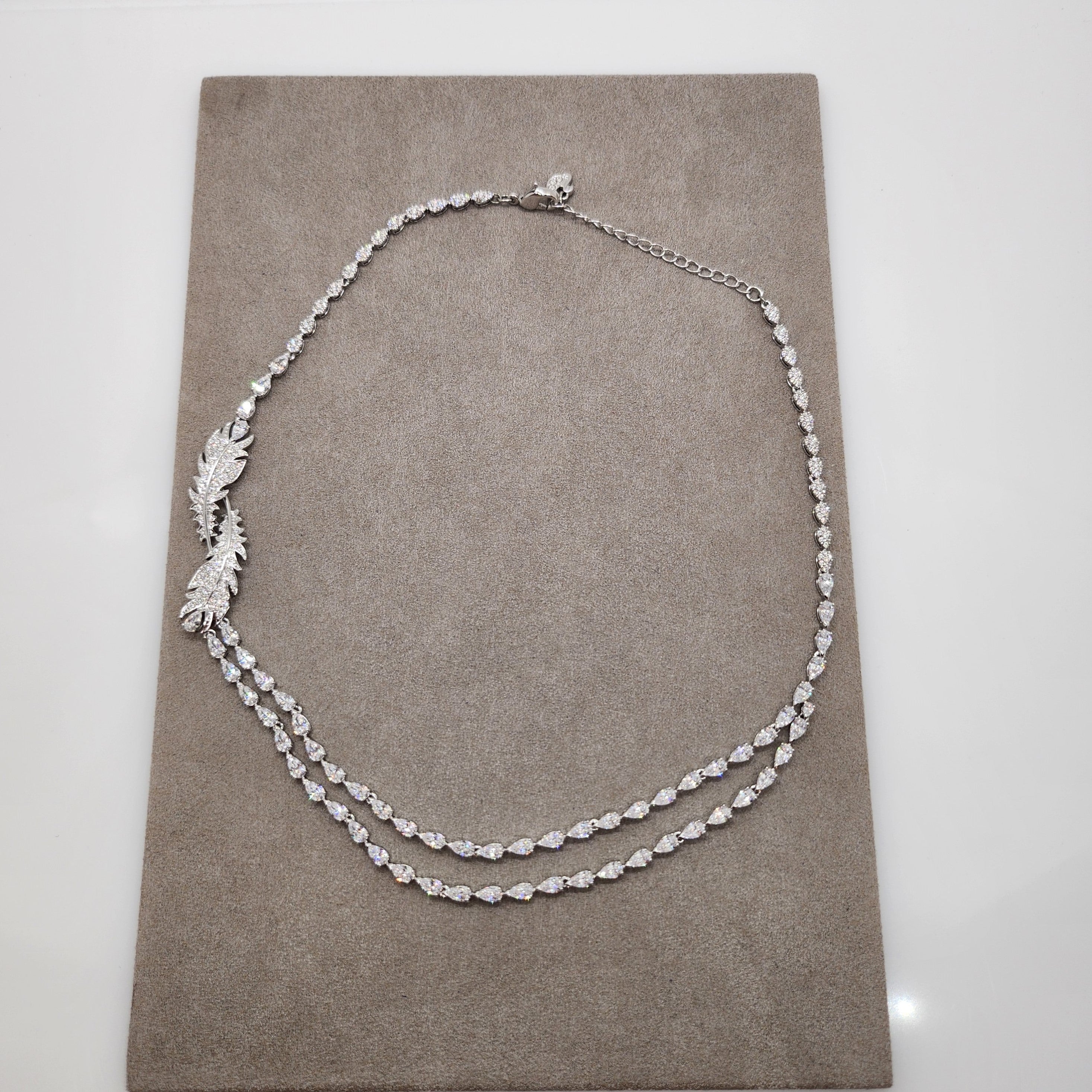 SWAROVSKI Feder Halskette Collier Nice Rhodiniert 5493404