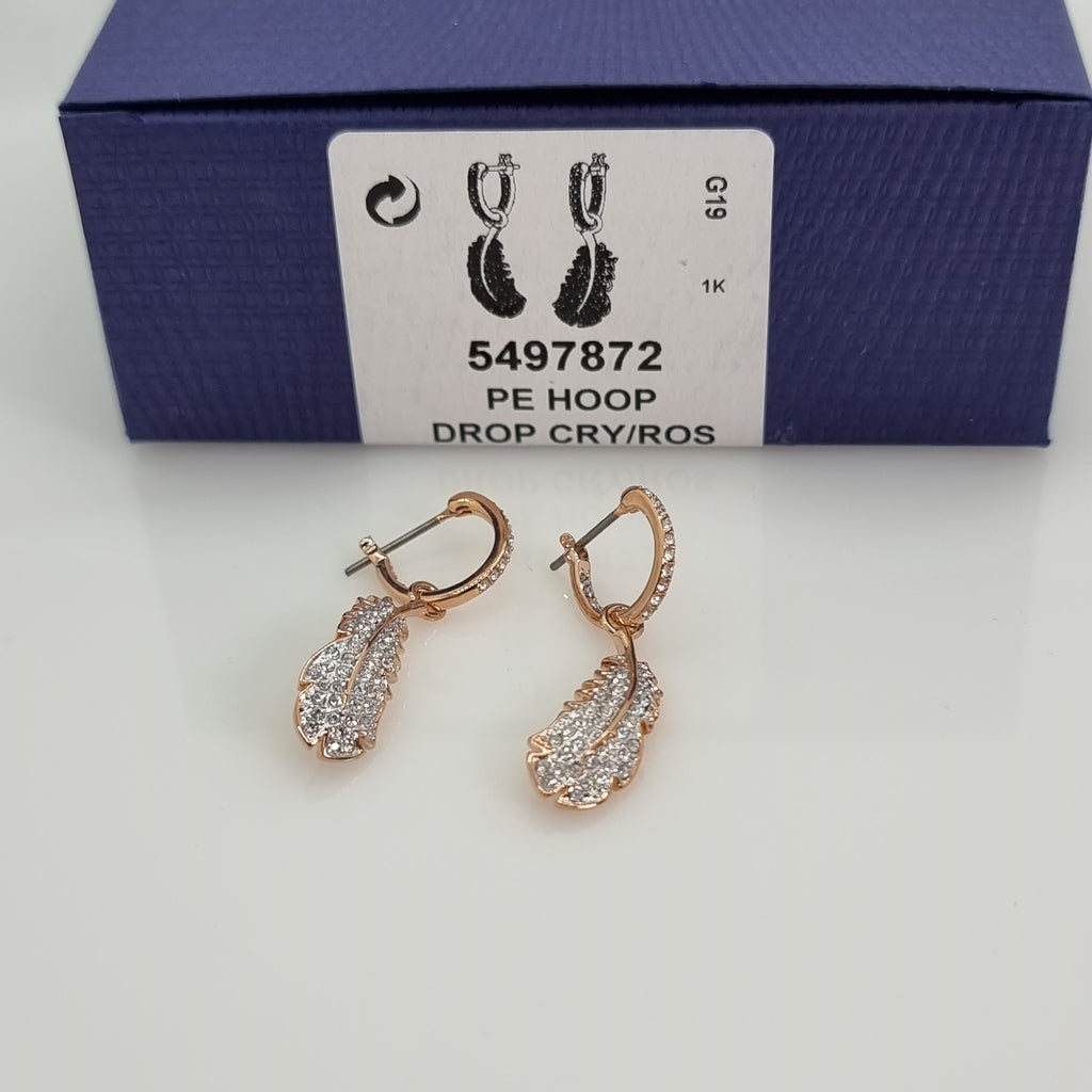 SWAROVSKI Feder Ohrhänger Naughty Ohrringe weiß rosévergoldet