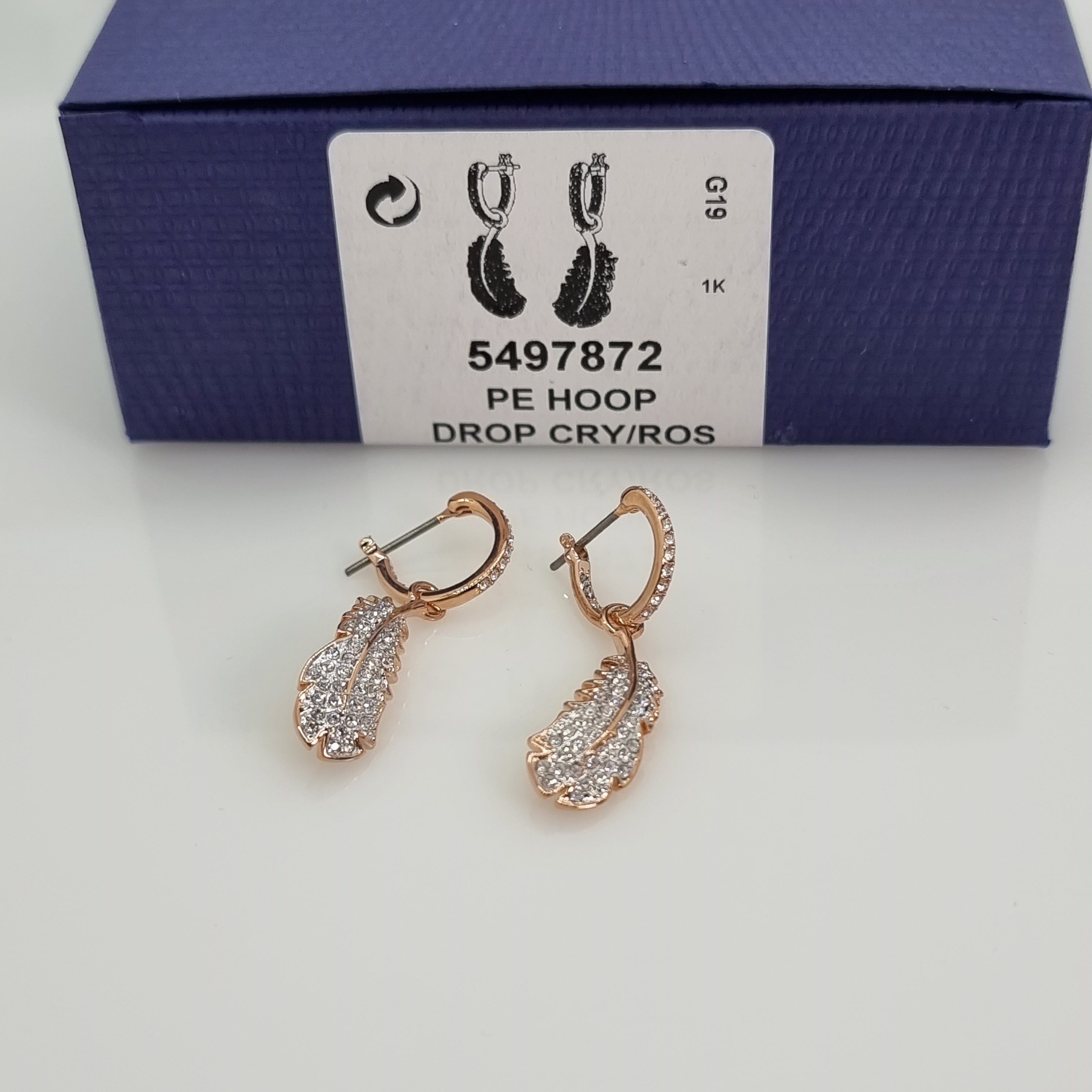 SWAROVSKI Feder Ohrhänger Naughty Ohrringe weiß rosévergoldet