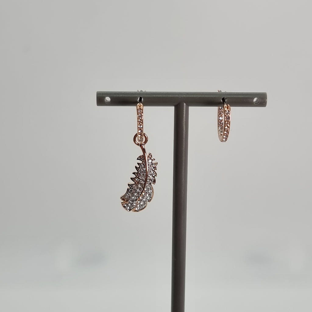 SWAROVSKI Feder Ohrhänger Naughty Ohrringe weiß rosévergoldet