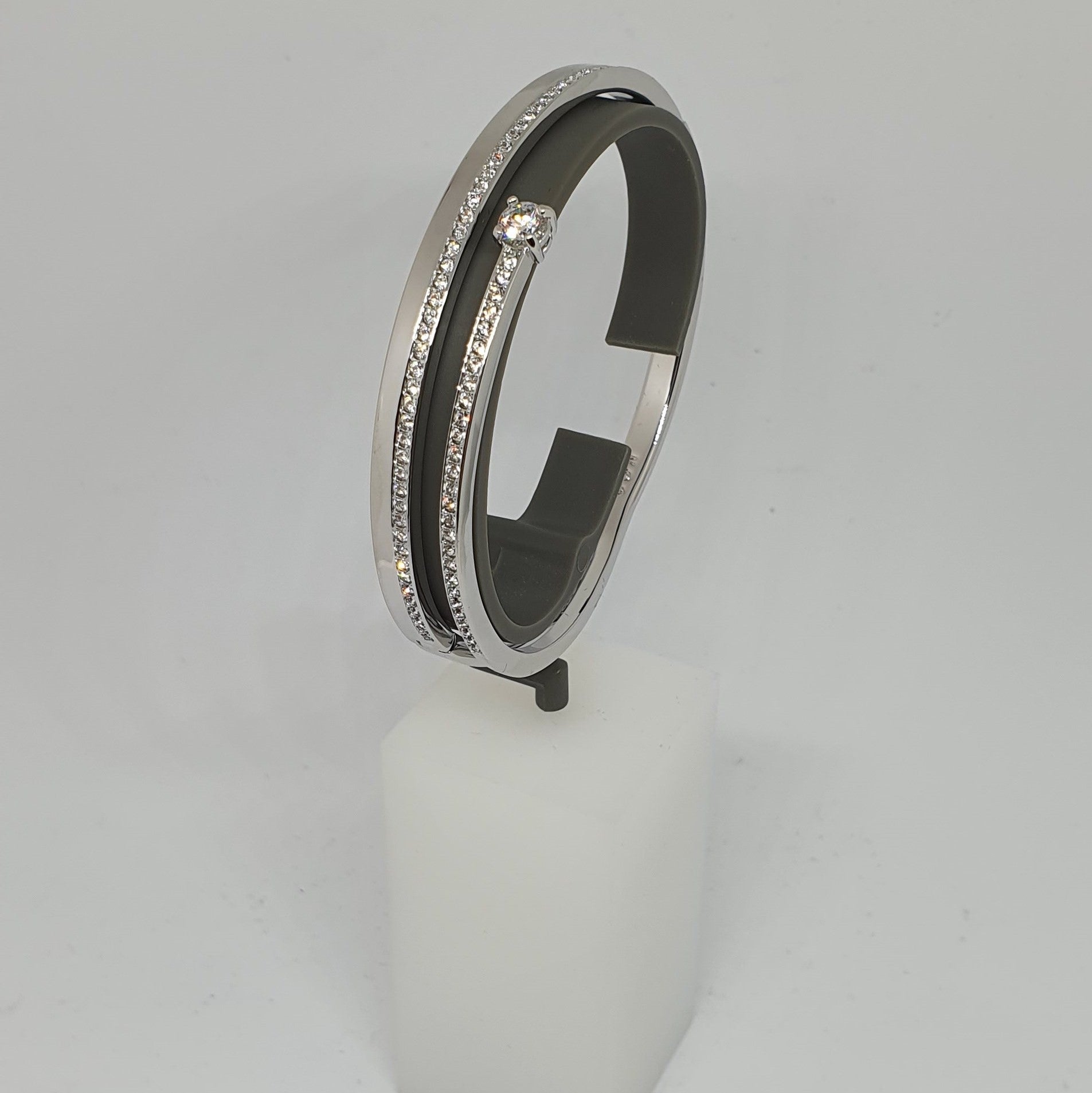 SWAROVSKI Fresh Armreif Größe M Weiß, Rhodiniert 5253881