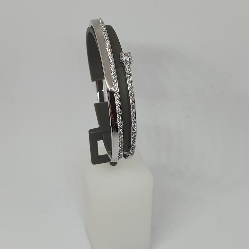 SWAROVSKI Fresh Armreif Größe M Weiß, Rhodiniert 5253881