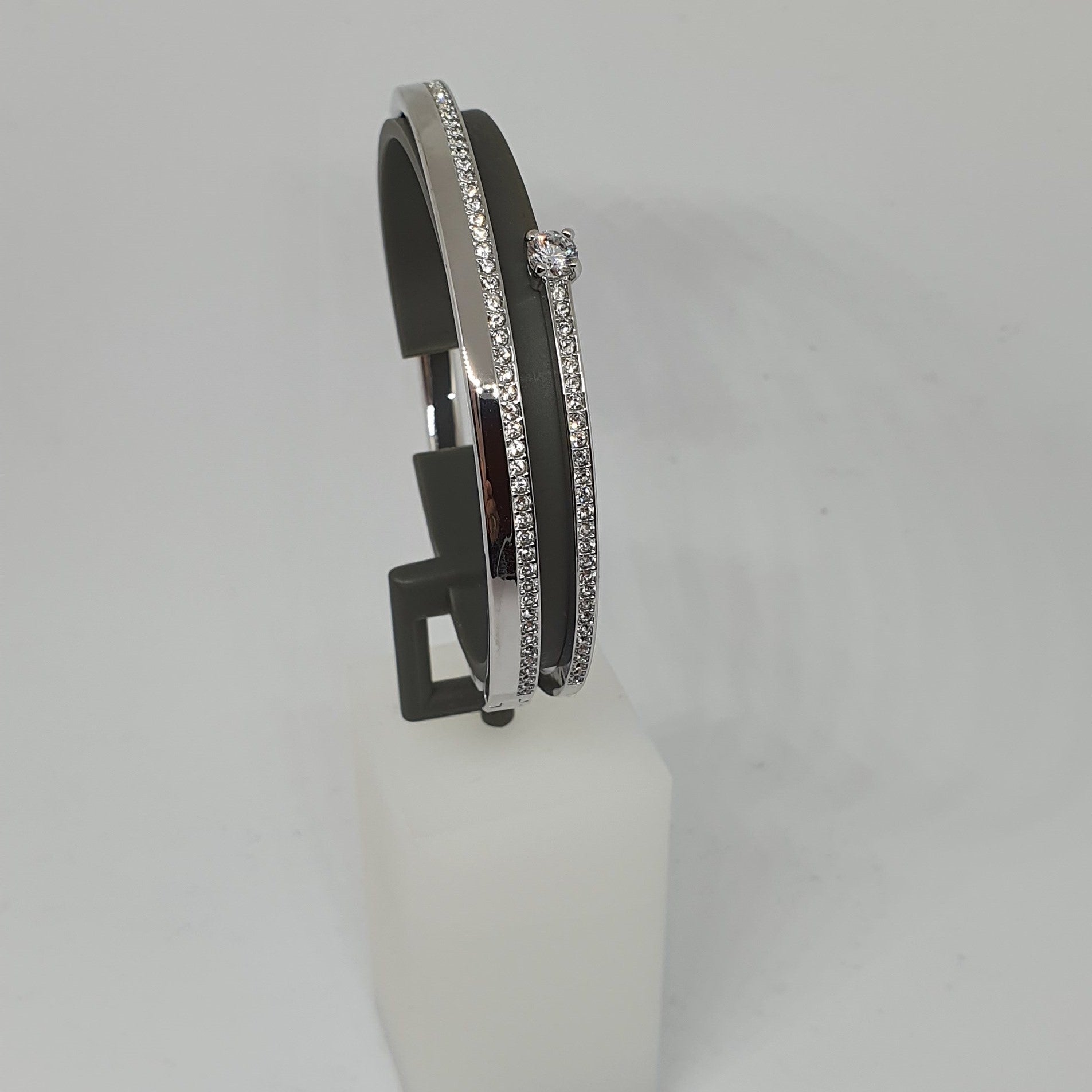 SWAROVSKI Fresh Armreif Größe M Weiß, Rhodiniert 5253881