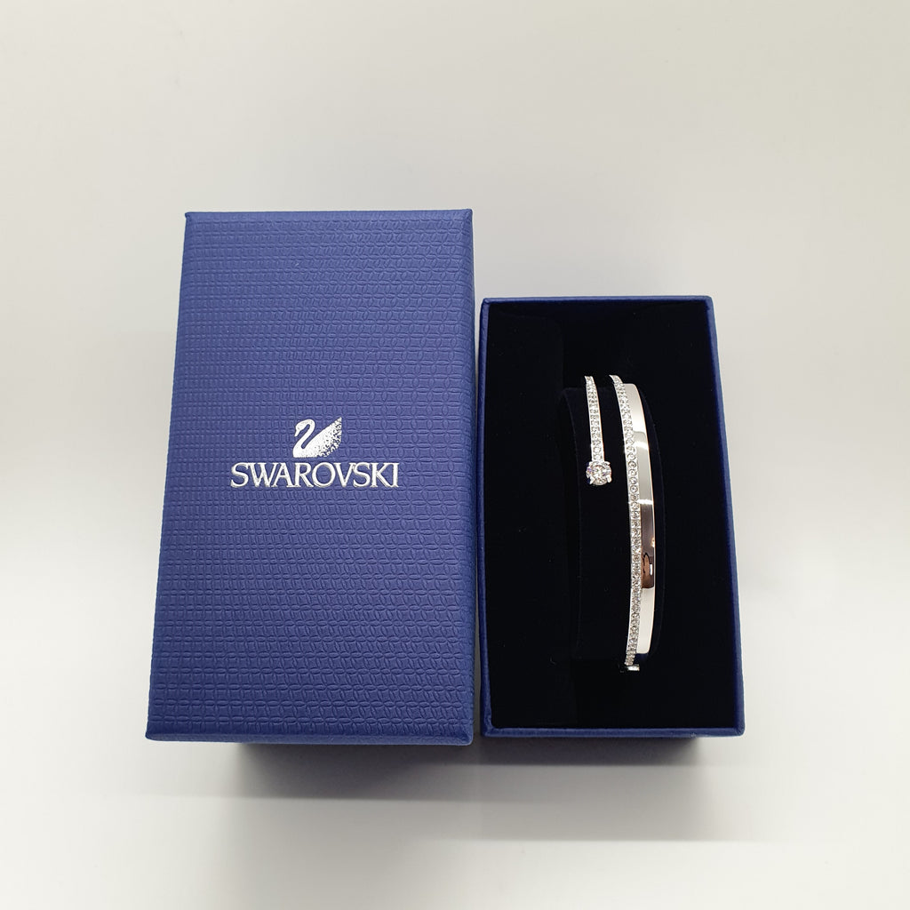 SWAROVSKI Fresh Armreif Größe M Weiß, Rhodiniert 5253881