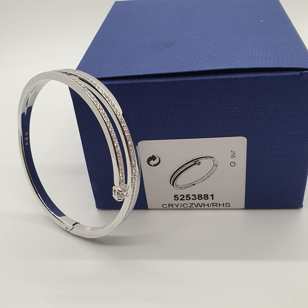 SWAROVSKI Fresh Armreif Größe M Weiß, Rhodiniert 5253881