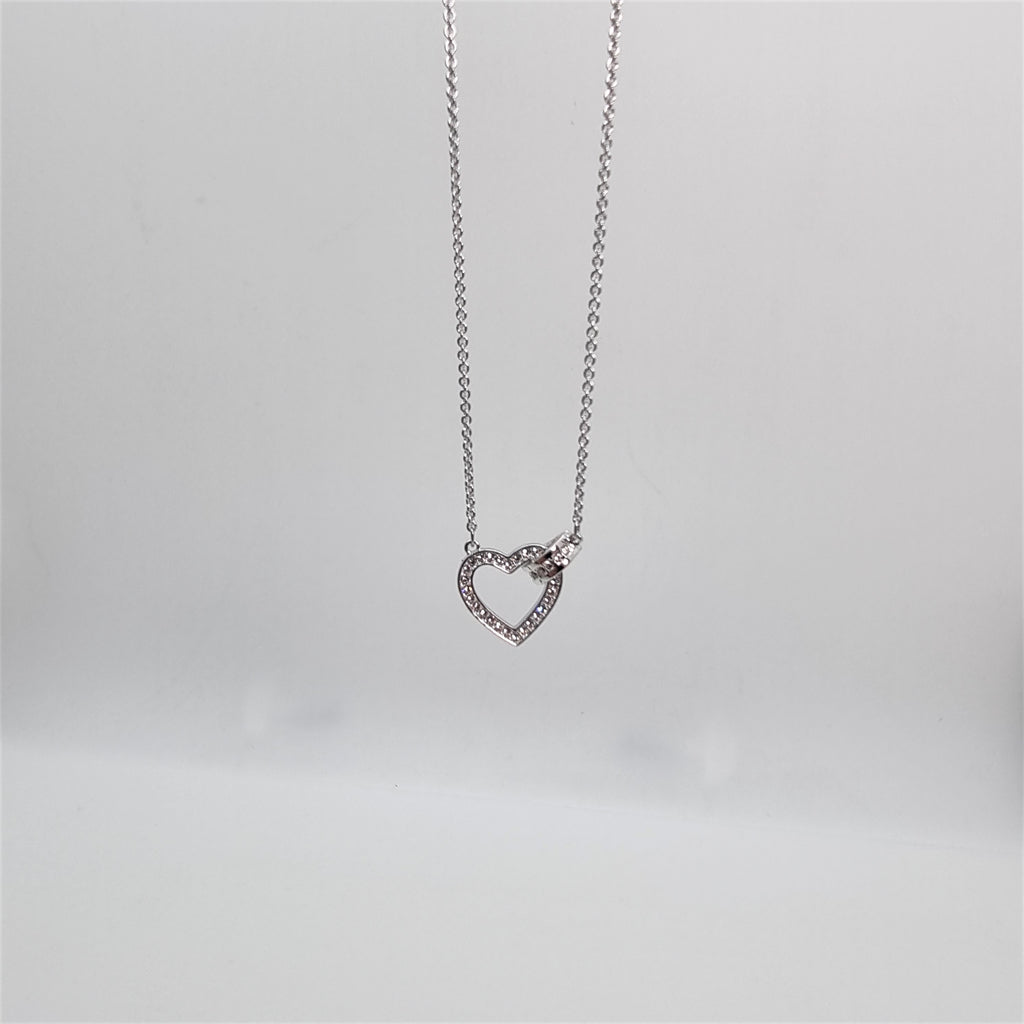 SWAROVSKI Lovely Herz Halskette Weiß, Rhodiniert 5411122