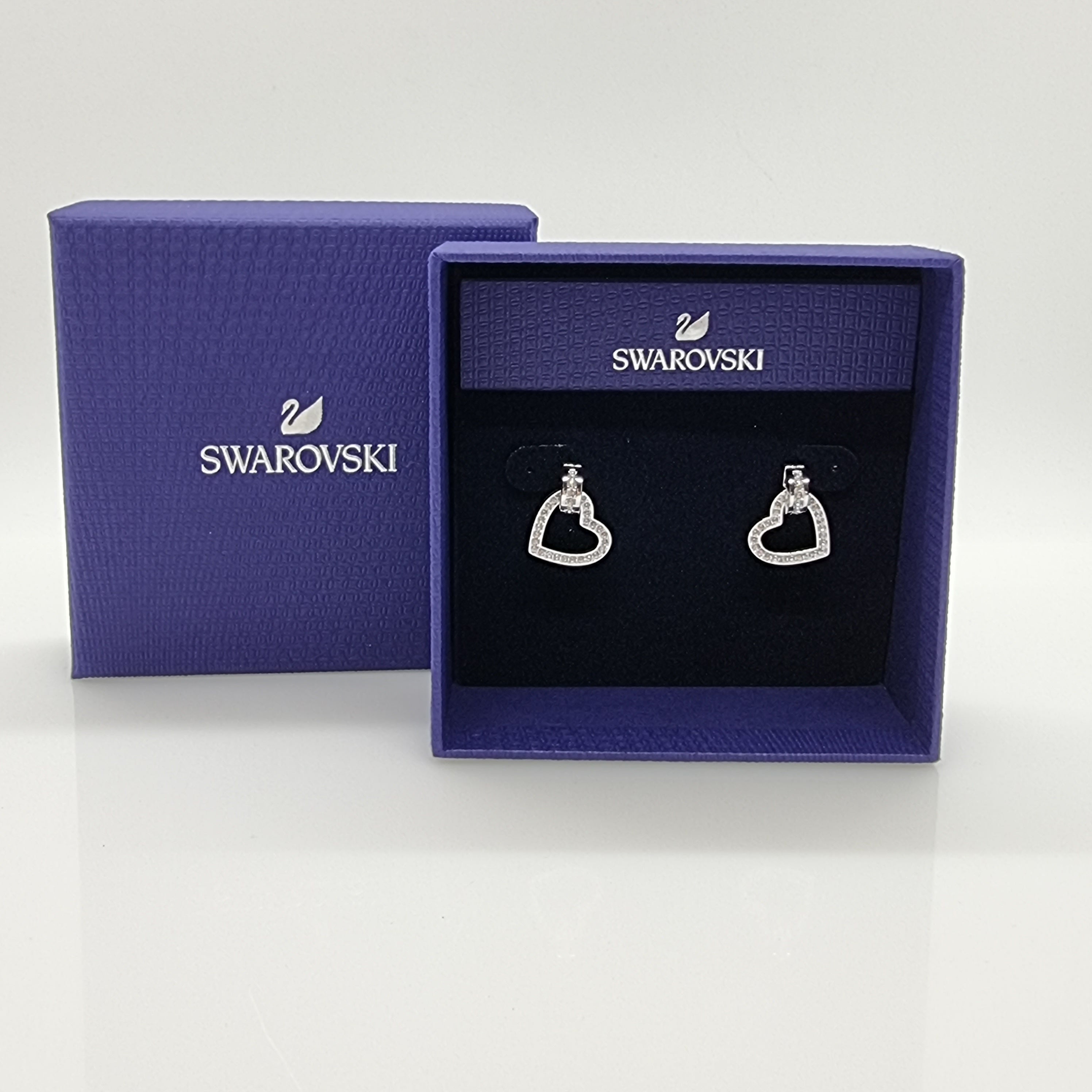 SWAROVSKI Lovely Herz Ohrringe Weiß, Rhodiniert 5466756