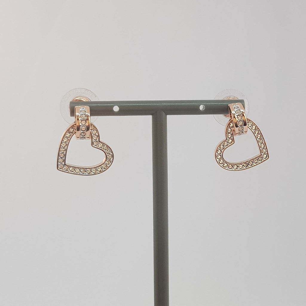 SWAROVSKI Lovely Herz Weiß Ohrringe, Roségold-Legierungsschicht 5616477