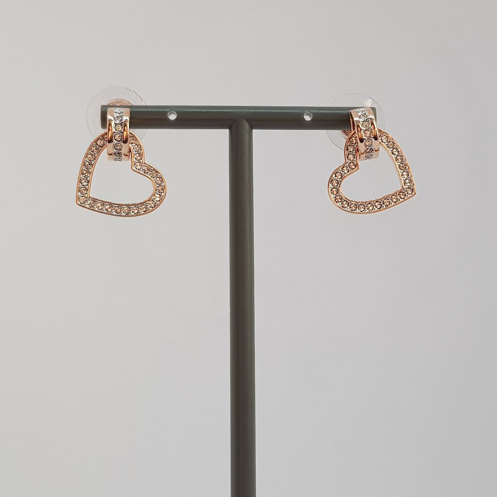 SWAROVSKI Lovely Herz Weiß Ohrringe, Roségold-Legierungsschicht 5616477