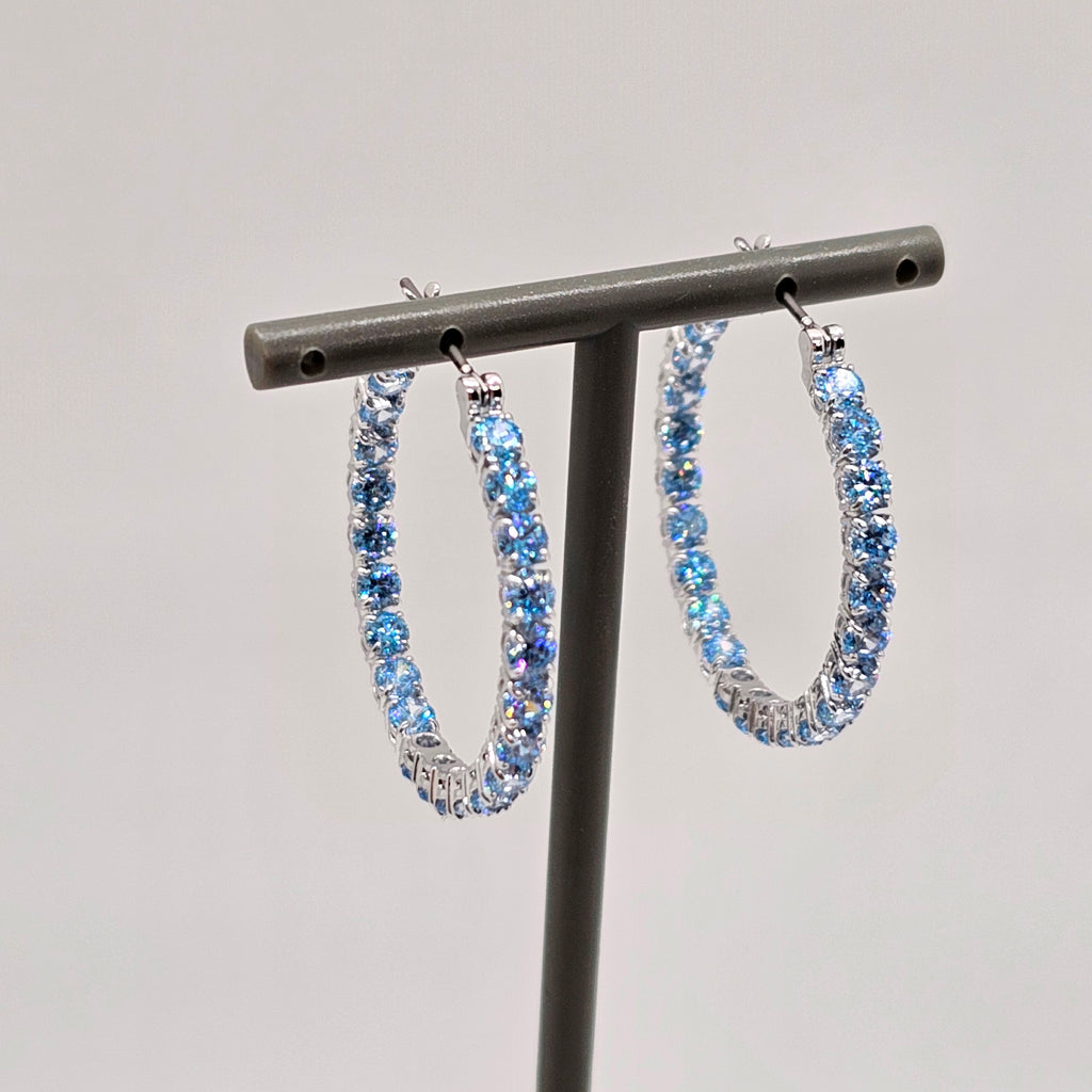 SWAROVSKI Matrix Kreolen Blau Rhodiniert 5647446