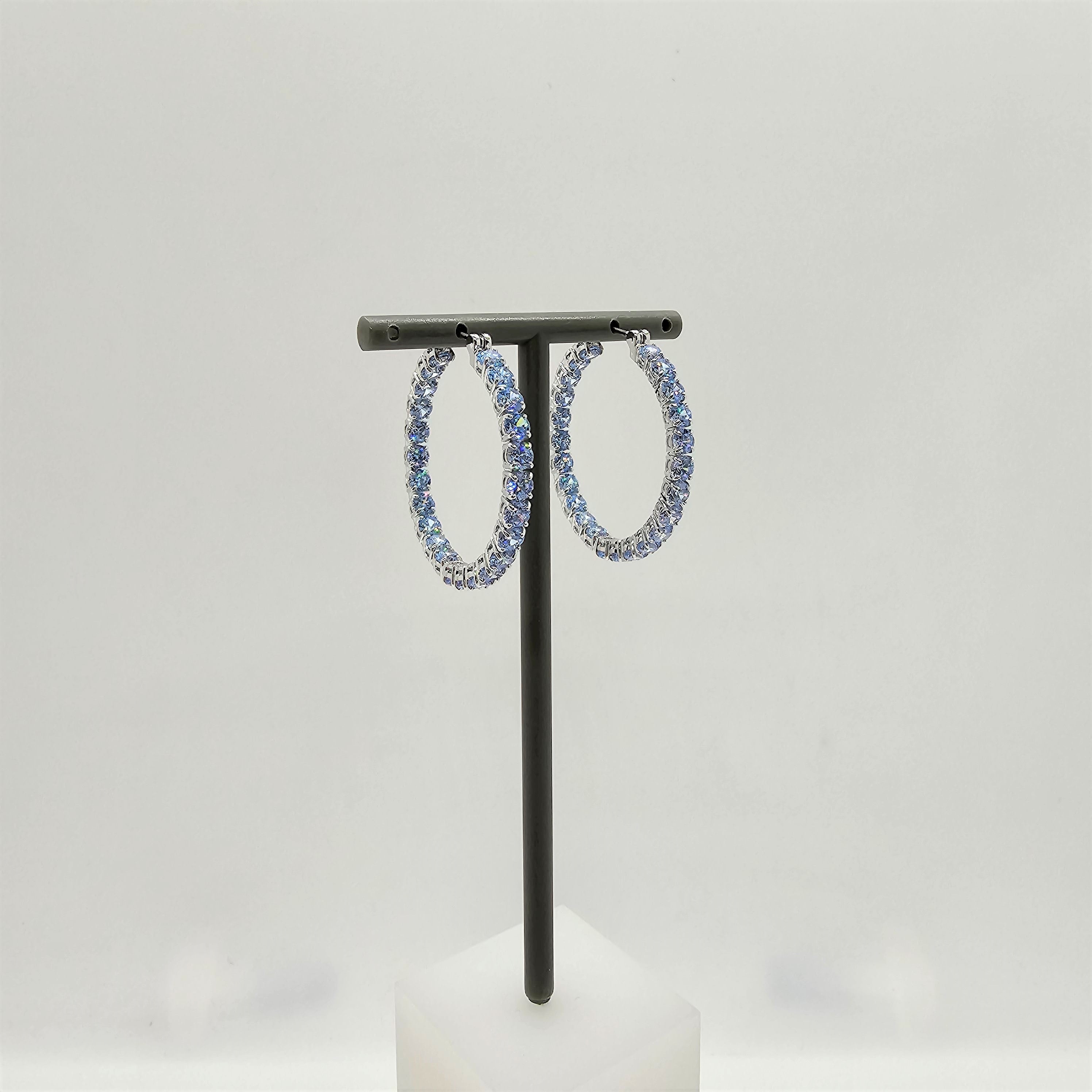 SWAROVSKI Matrix Kreolen Blau Rhodiniert 5647446