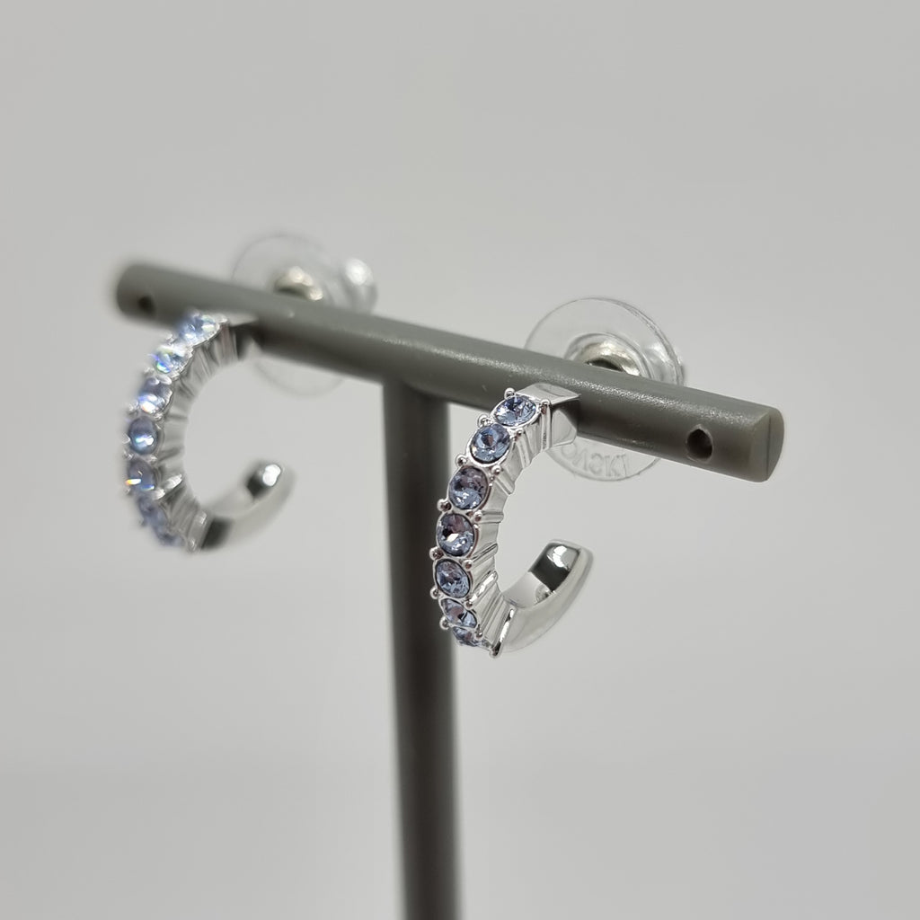 SWAROVSKI Mini Hoop Kreolen Ohrringe Blau, Rhodiniert 5073036