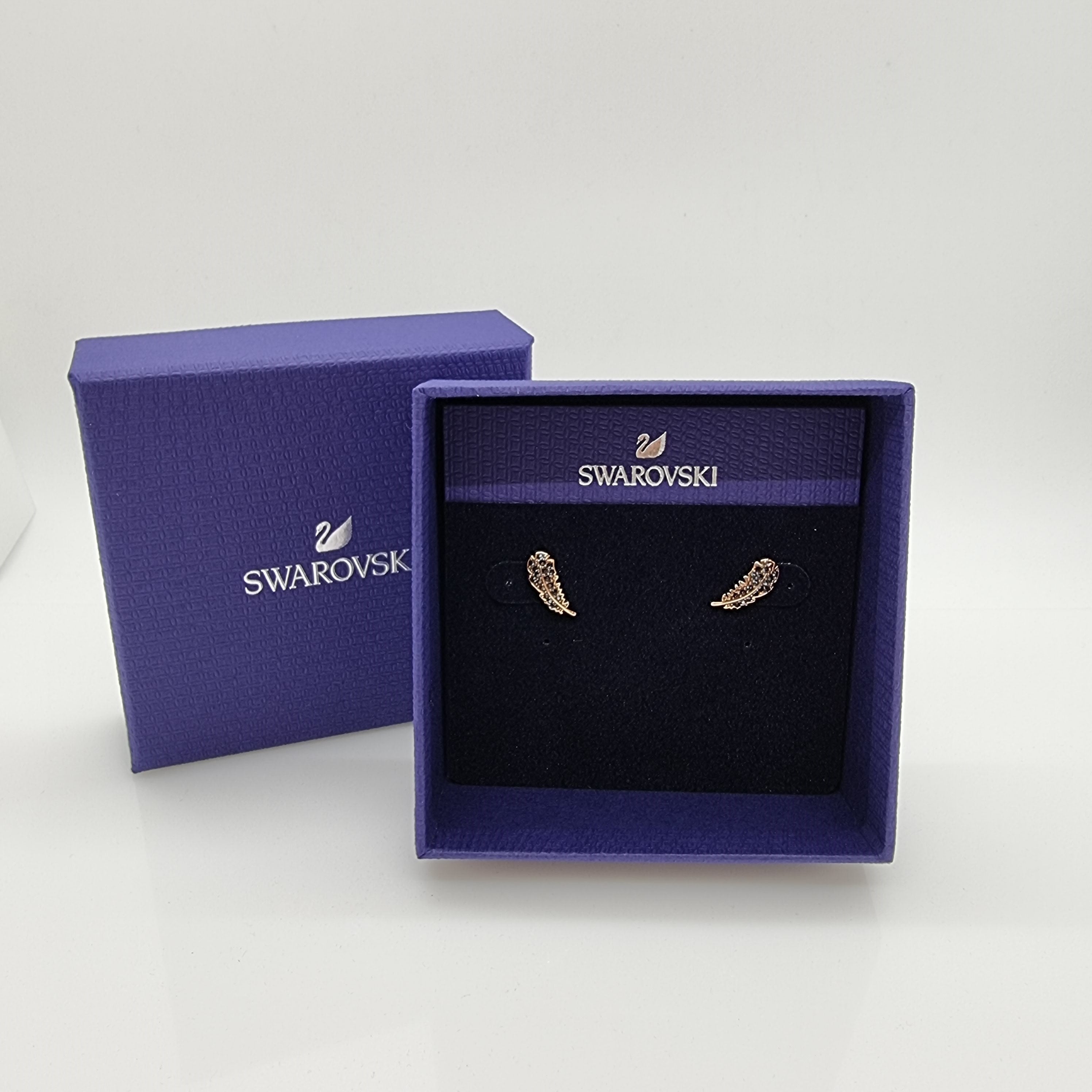 SWAROVSKI Feder Naughty Ohrstecker Roségold-Legierungsschicht