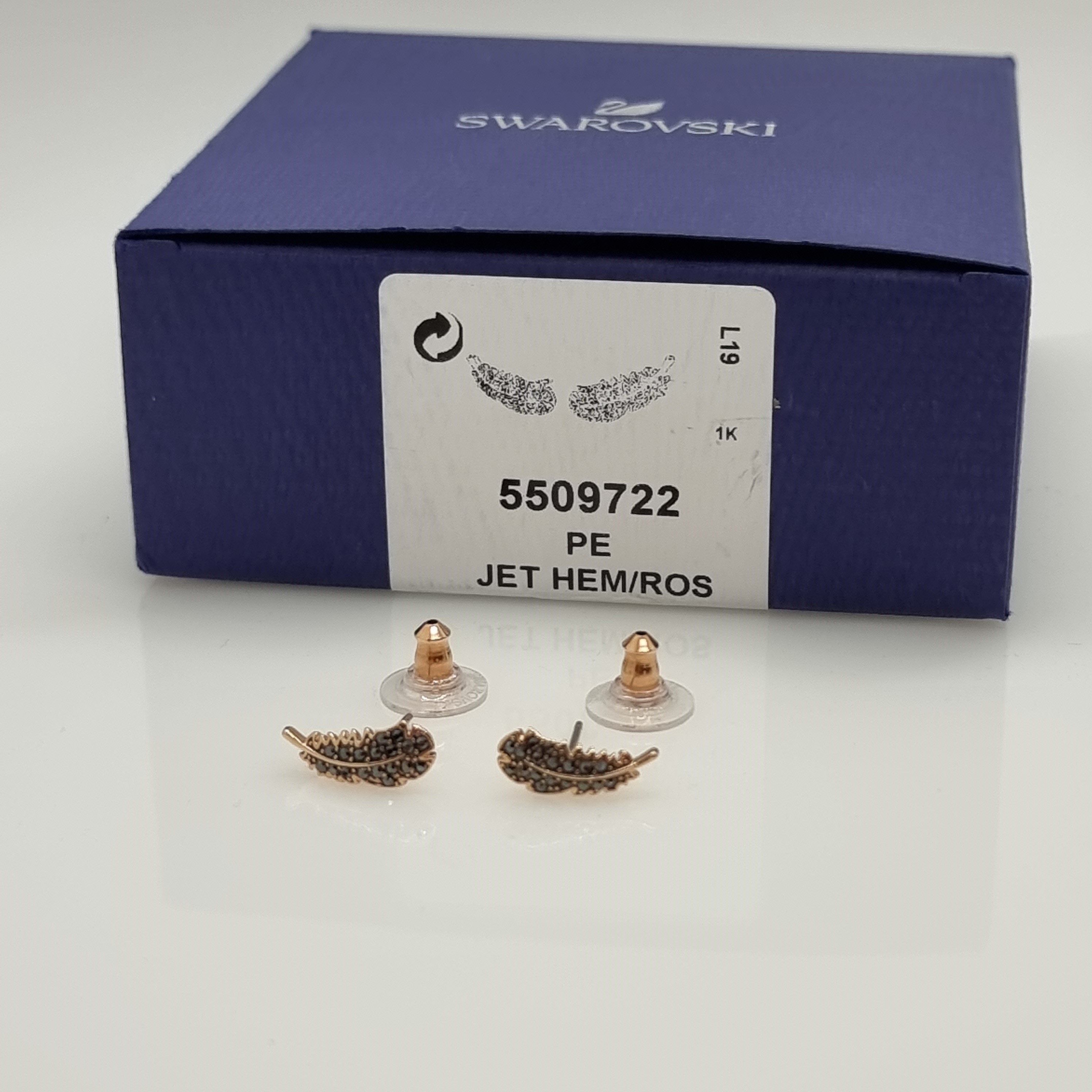 SWAROVSKI Feder Naughty Ohrstecker Roségold-Legierungsschicht