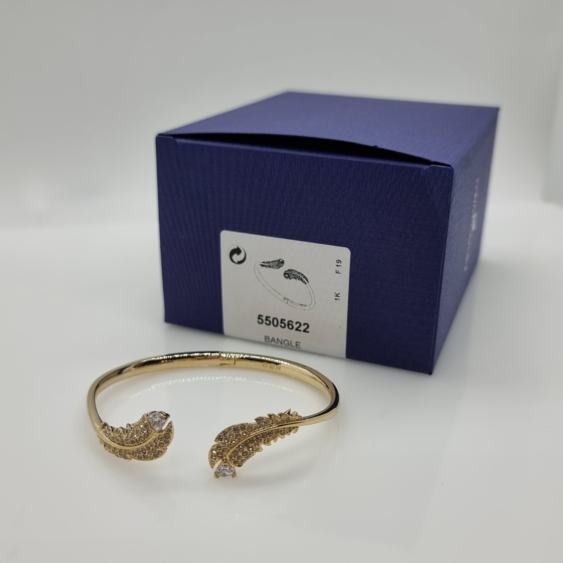 SWAROVSKI Nice Feder Armreif Größe M Vergoldet 5505622