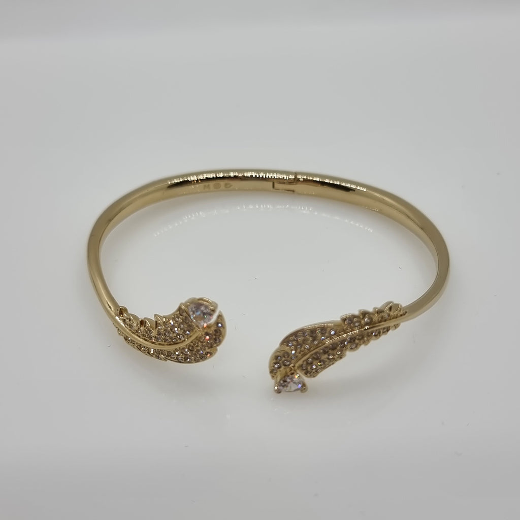SWAROVSKI Nice Feder Armreif Größe M Vergoldet 5505622