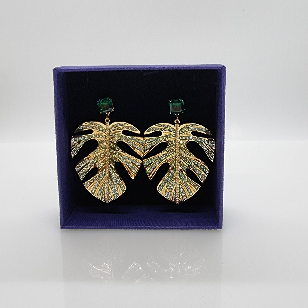 SWAROVSKI Tropical Leaf Ohrringe, mehrfarbig, vergoldet 5525242