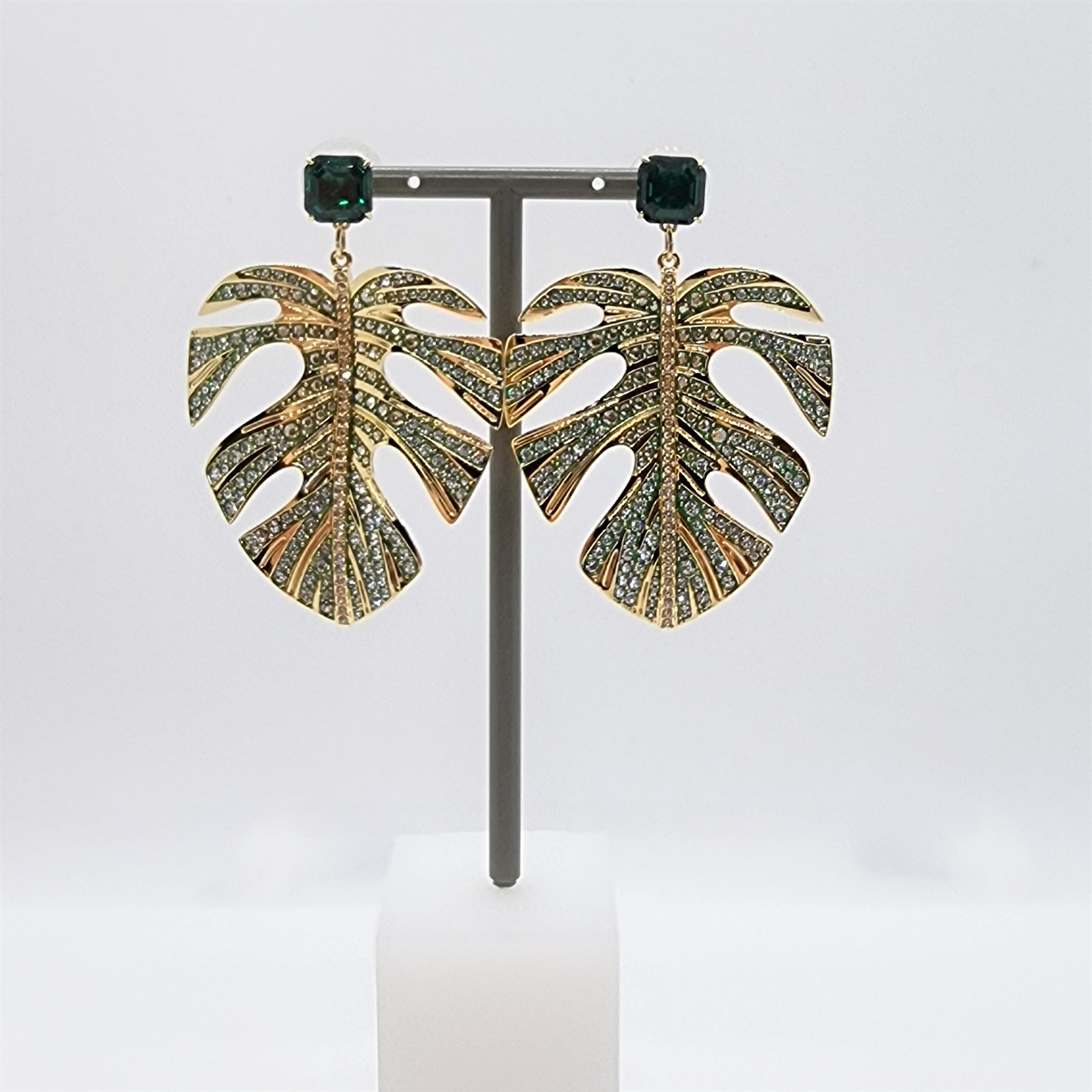 SWAROVSKI Tropical Leaf Ohrringe, mehrfarbig, vergoldet 5525242