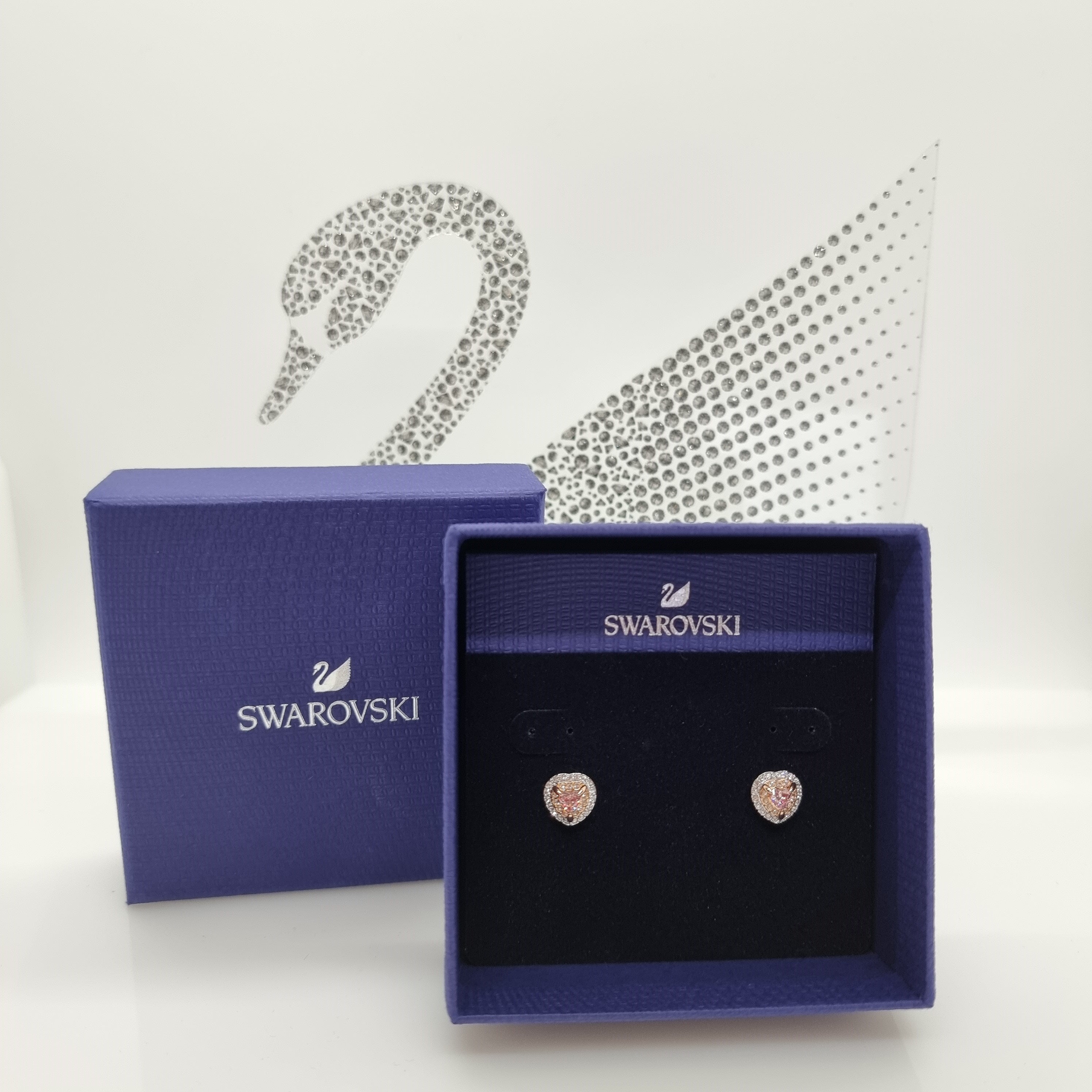 SWAROVSKI Heart One Ohrstecker Herz Ohrringe Rosa, Rosévergoldet 5446995