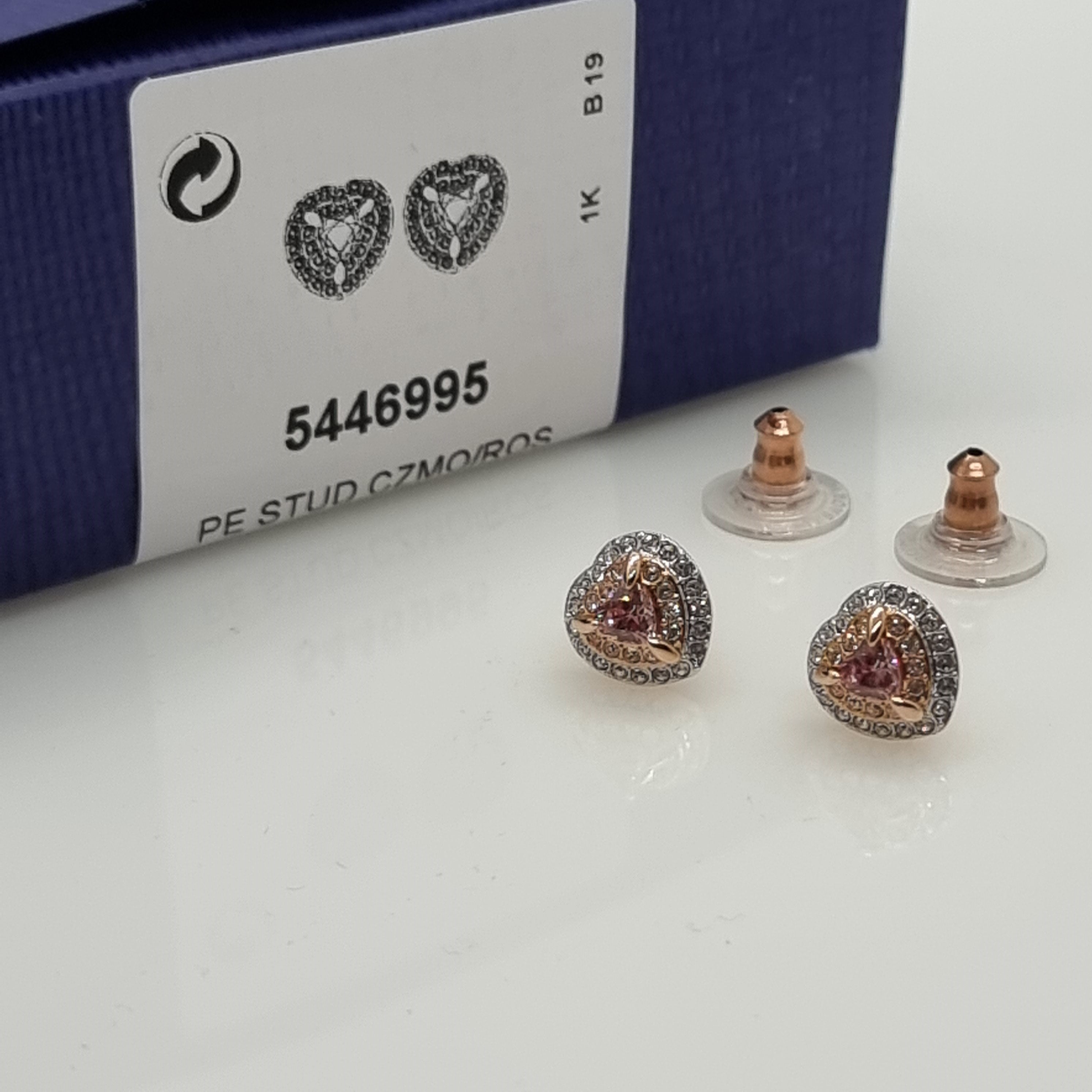 SWAROVSKI Heart One Ohrstecker Herz Ohrringe Rosa, Rosévergoldet 5446995