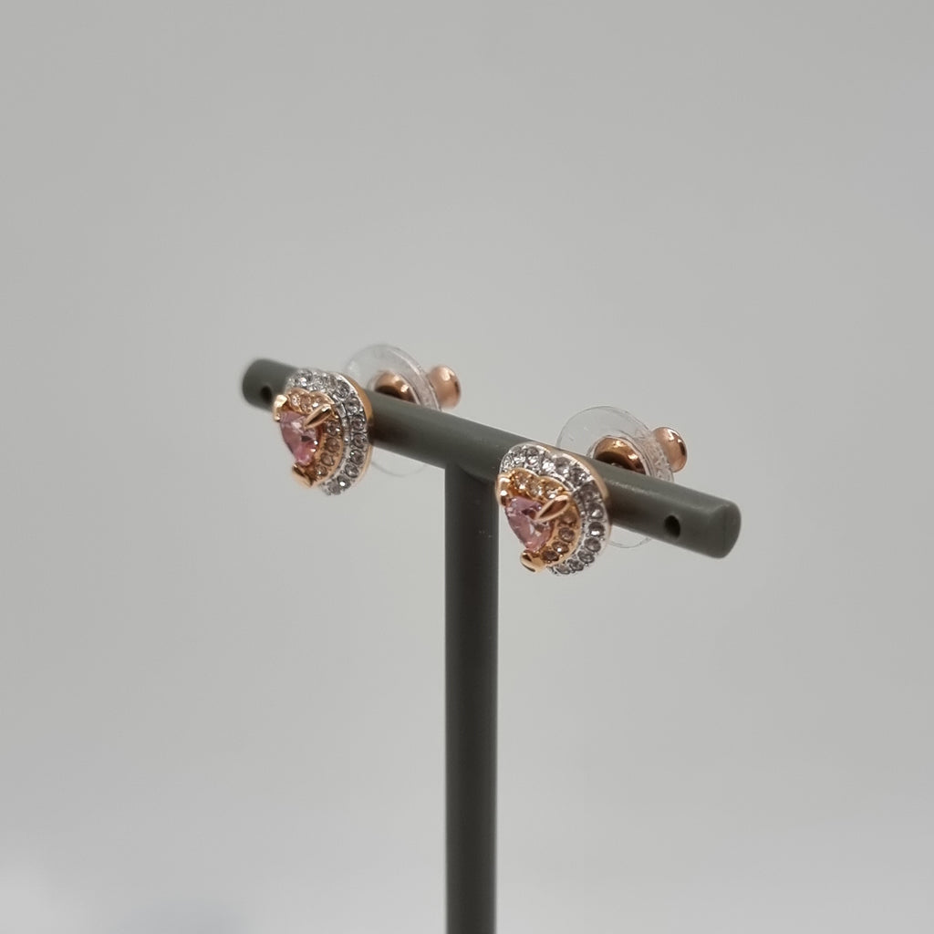 SWAROVSKI Heart One Ohrstecker Herz Ohrringe Rosa, Rosévergoldet 5446995