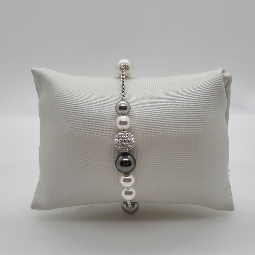 SWAROVSKI Remix Pearl Armband Perlen Grau Größe M 5365739